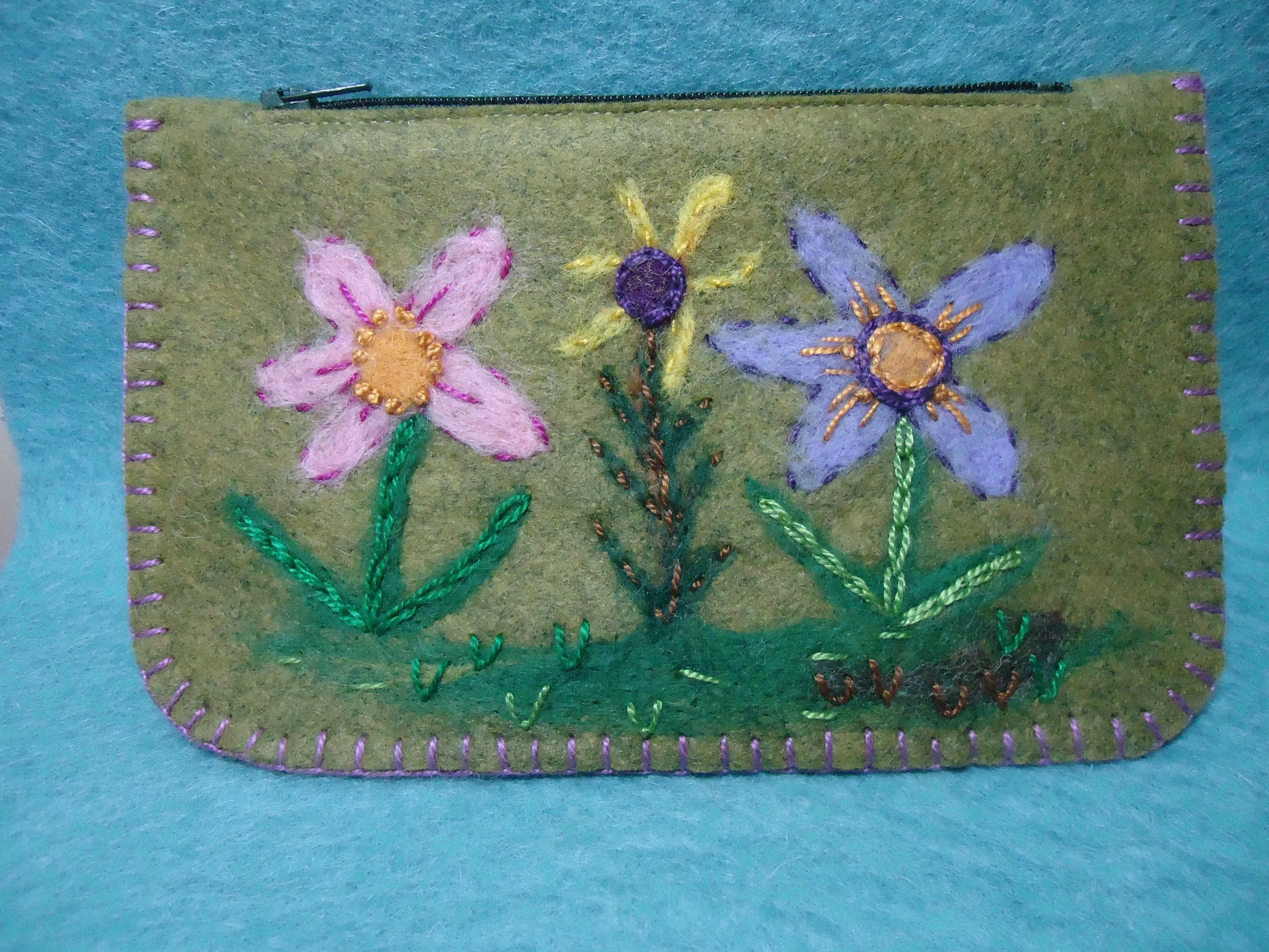 Needlefelted Zipper Pouch