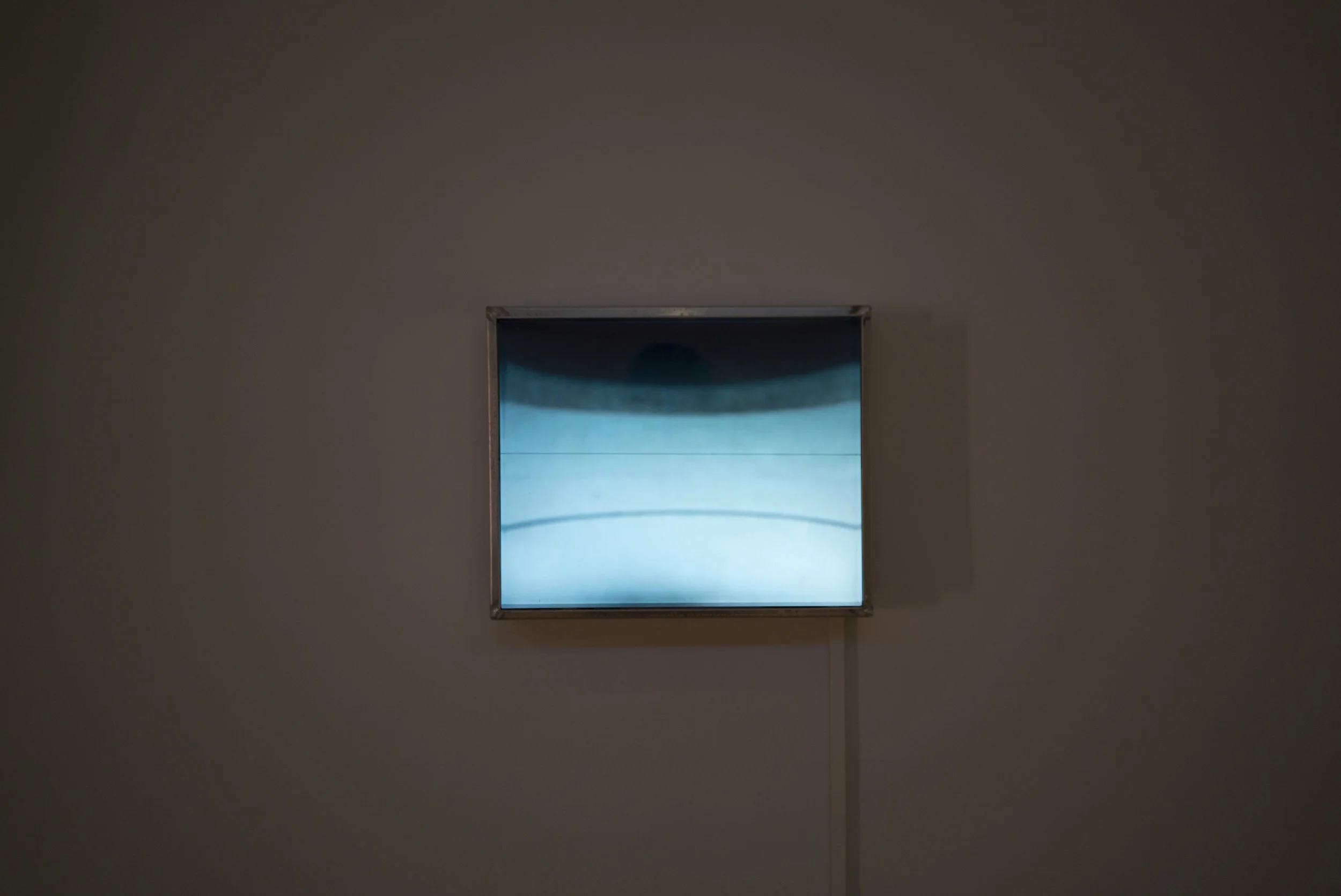 Draw white, filmloop 19.28min, aluminium, plexi, thread. 41x33x12cm w/h/d Edition of 3 2018