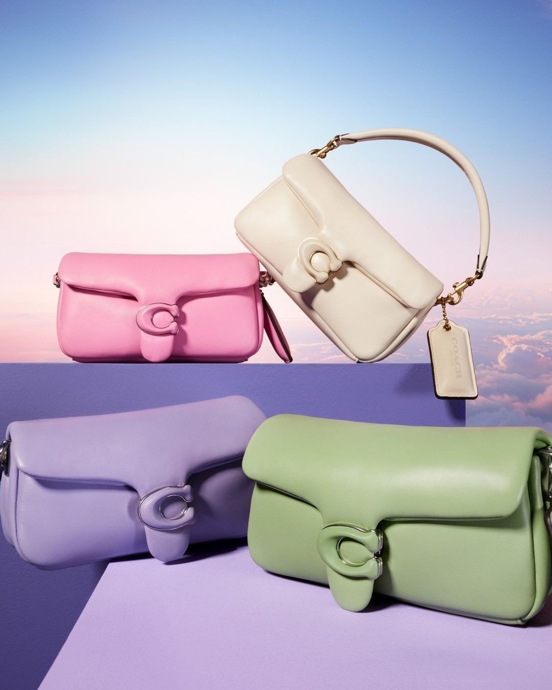 A perfect pop of color for any spring ensemble. Find the Pillow Tabby 20 in your favorite hue (or two!) at @coach. 💜⁠
⁠
⁠