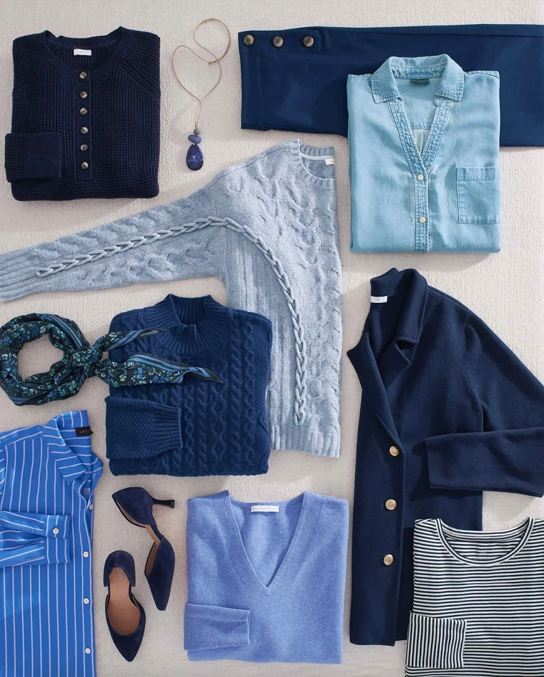 Winter blues? We&rsquo;re embracing them! Cool tones meet chilly-chic style with these sleek blue looks from @jjillstyle &ndash; crisp, elevated and perfect for the season! 💙❄️⁠