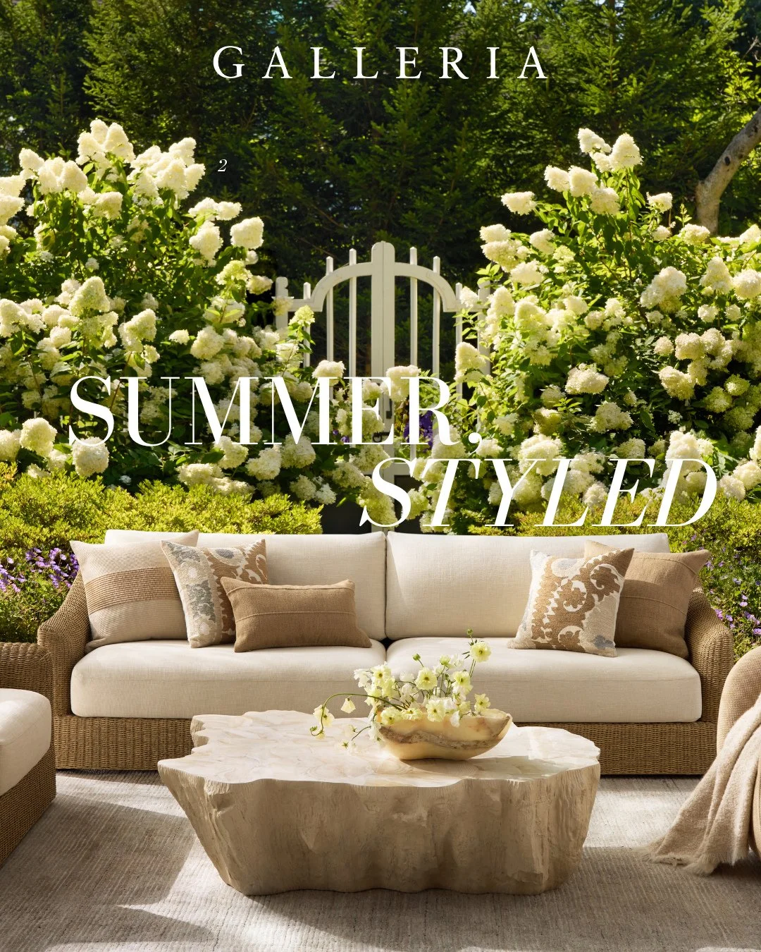 Summer, Styled at Galleria. 🪷⁠
⁠
Transform your outdoor spaces into an inviting summer oasis with timeless furnishings, natural textures, and thoughtfully selected d&eacute;cor from our Galleria home stores. Tap the link in bio to discover our favor