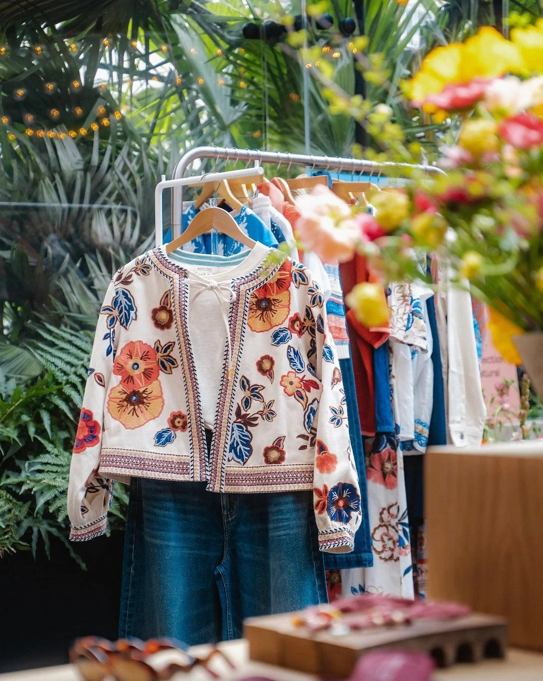 No summer ensemble is complete without a fresh pop of florals! 🌼 The @whitestuffuk Jolie Jacket is just the piece, bringing playful pattern and effortless polish to every look. Shop this chic, transitional layer at @fawbushs.⁠