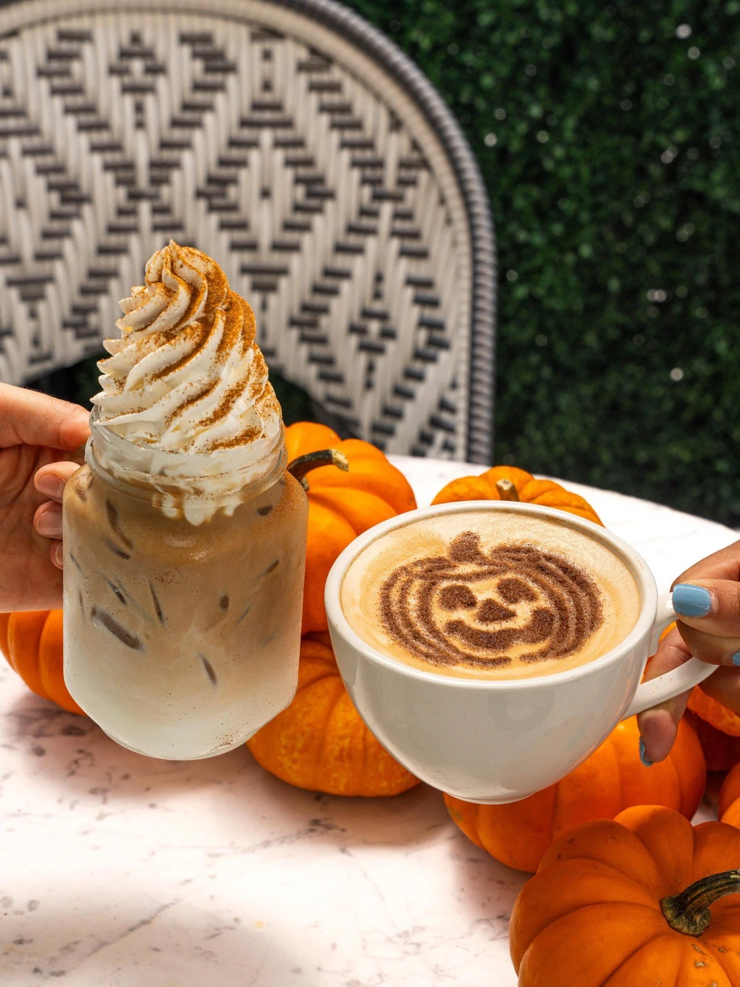 We're getting our fill of pumpkin spice season while we still can! 🎃 Our friends at @sweetparis are whipping up a little autumn indulgence with their Pumpkin Spice Latte, available hot or iced. It's the perfect festive sip to savor leading up to a w