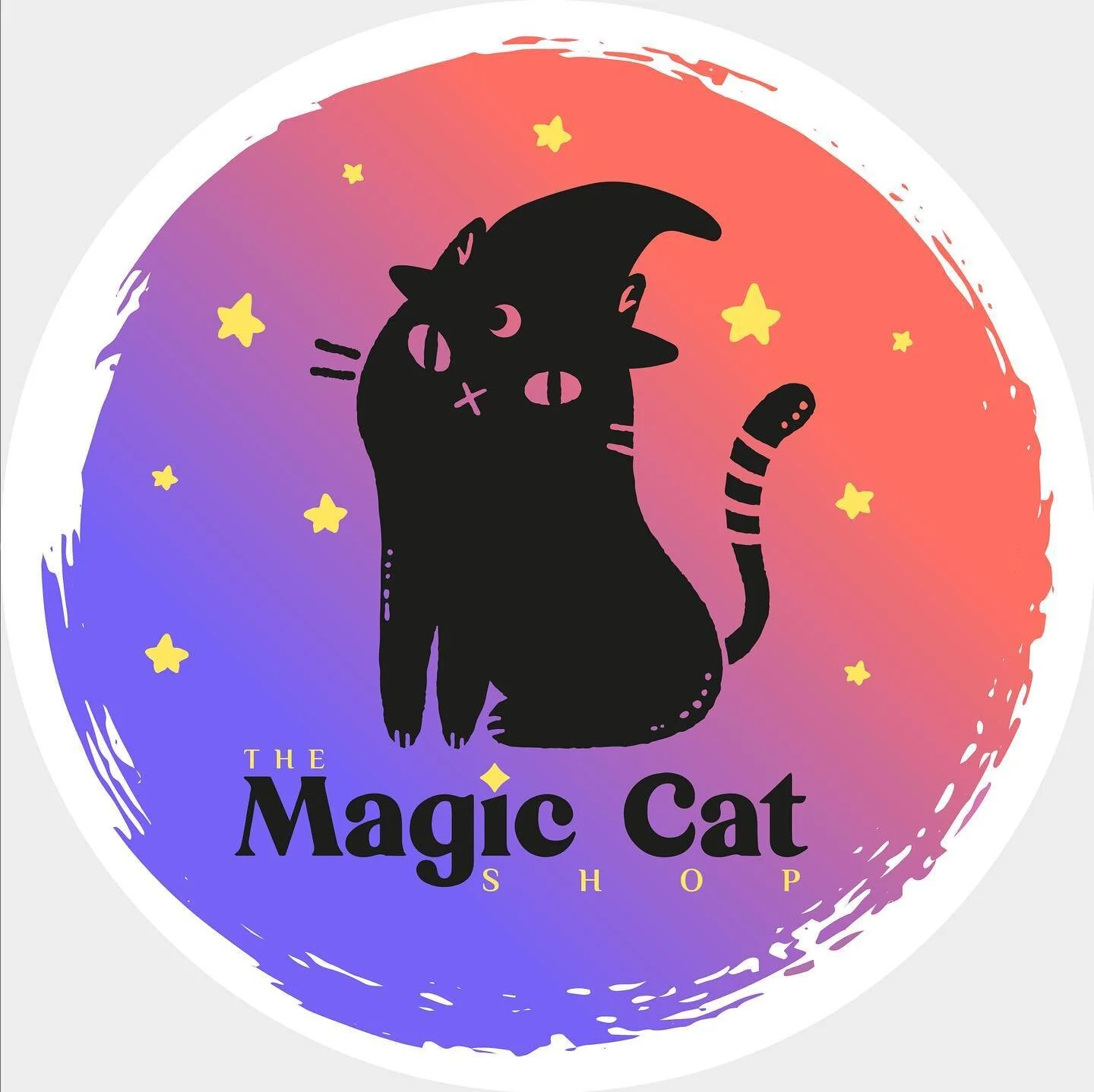 Made this fun colorful sticker for an adorable Etsy shop @themagiccatshop 😻