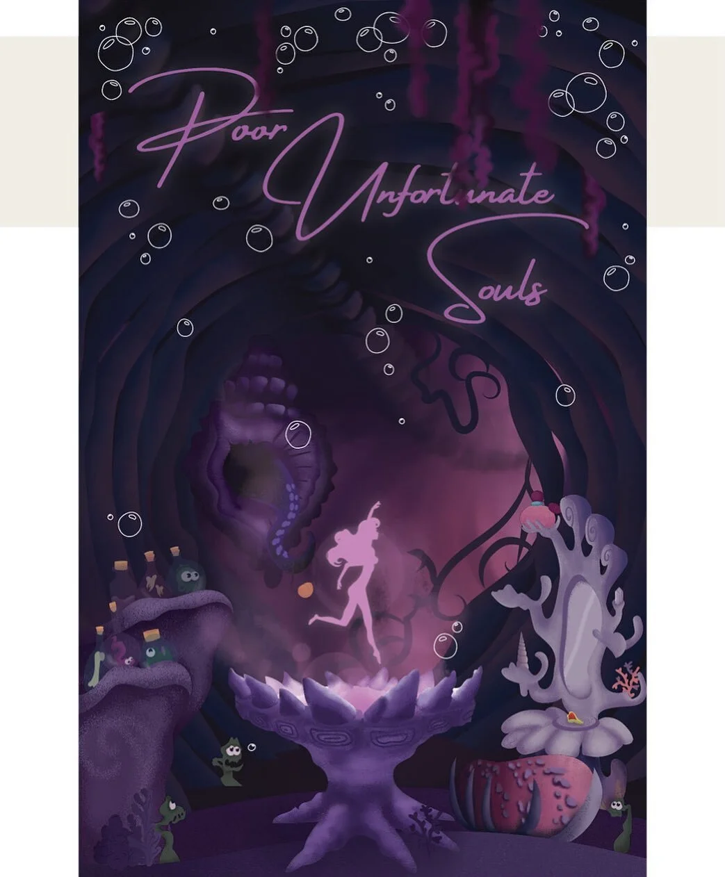 Movie poster for a local fundraiser 🧜&zwj;♀️🐙🦀🦈🧜&zwj;♂️🤴🌊🍴#littlemermaid #disney #ursula #ursulaslair #thelittlemermaid #movieposter #graphicdesign #graphicdesigner #ariel #design