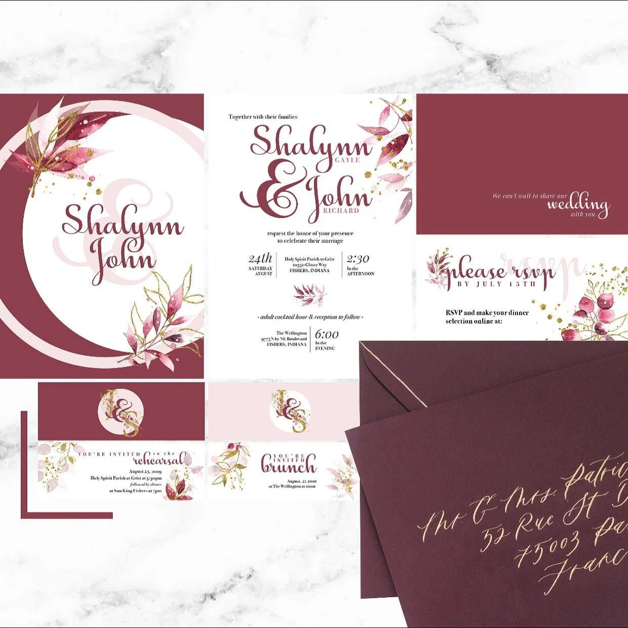 Loved designing this beautiful burgundy invitation suite 🥰🥰
#graphicdesigner #indydesigner #indygraphicdesigner #weddinginvites #weddinginspo