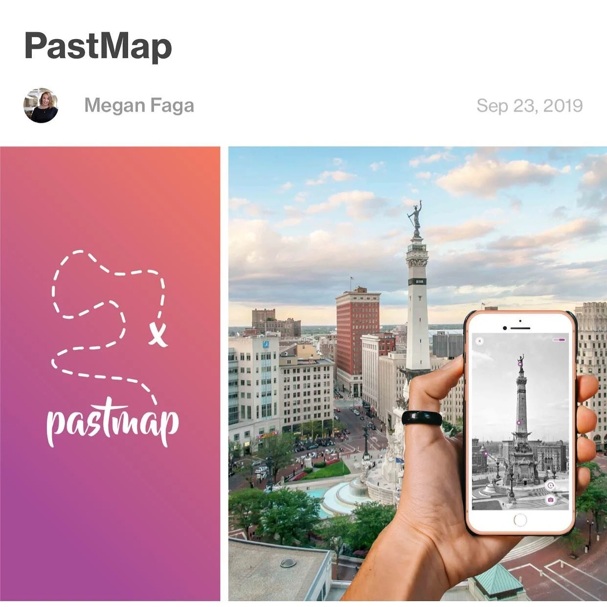 An app that allows users to go back in time by viewing historical images through a shared online database that are stitched together to create an AR experience when traveling. #ar #augmentedreality #app #design #graphicdesign #appidea #ui #ux #uxdesi