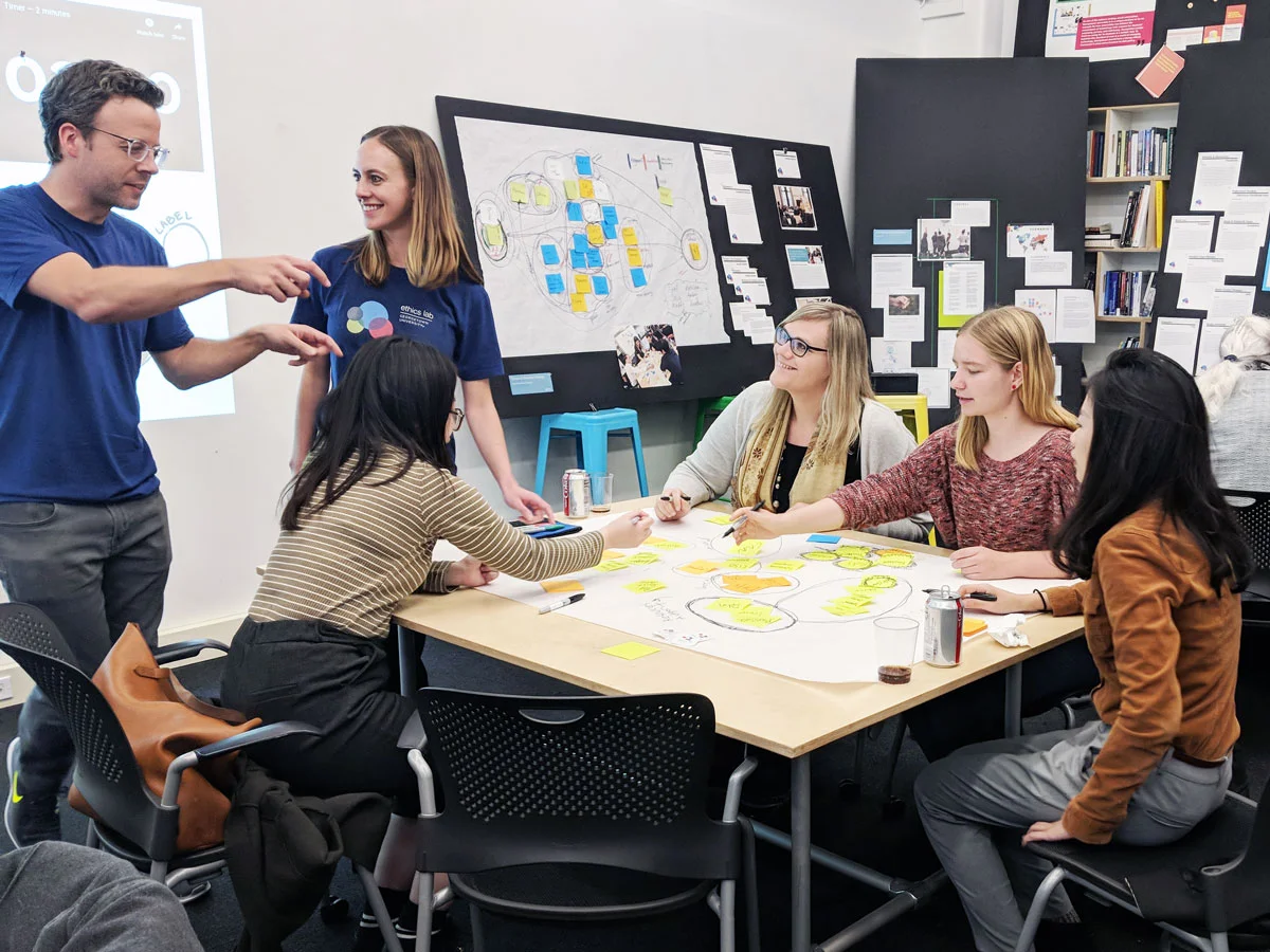 Ethics Lab’s Assistant Director and Senior Ethicist share insights with a student group during the workshop.