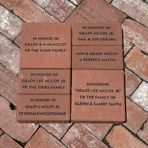 Grady McCoy Jr. Memorial Brick Pavers