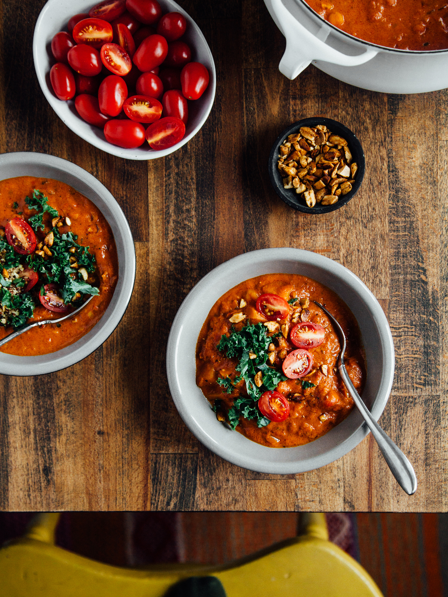 Spicy peanut stew with butternut squash + chickpeas