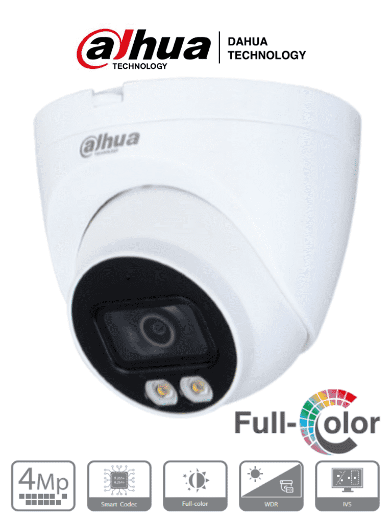 Camara de Seguridad Domo Dahua |QuadHD 2K Color 30 mts | Angular | Microfono Integrado — 6+4 CDR