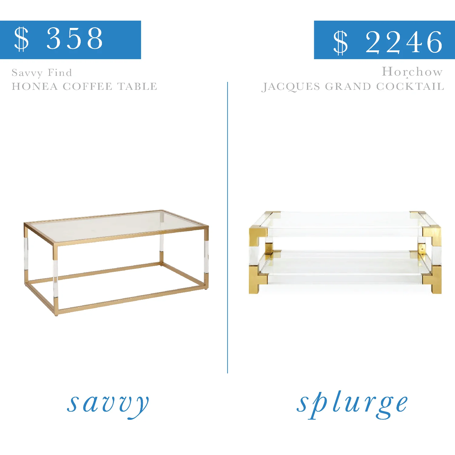 Acrylic Gold Coffee Table