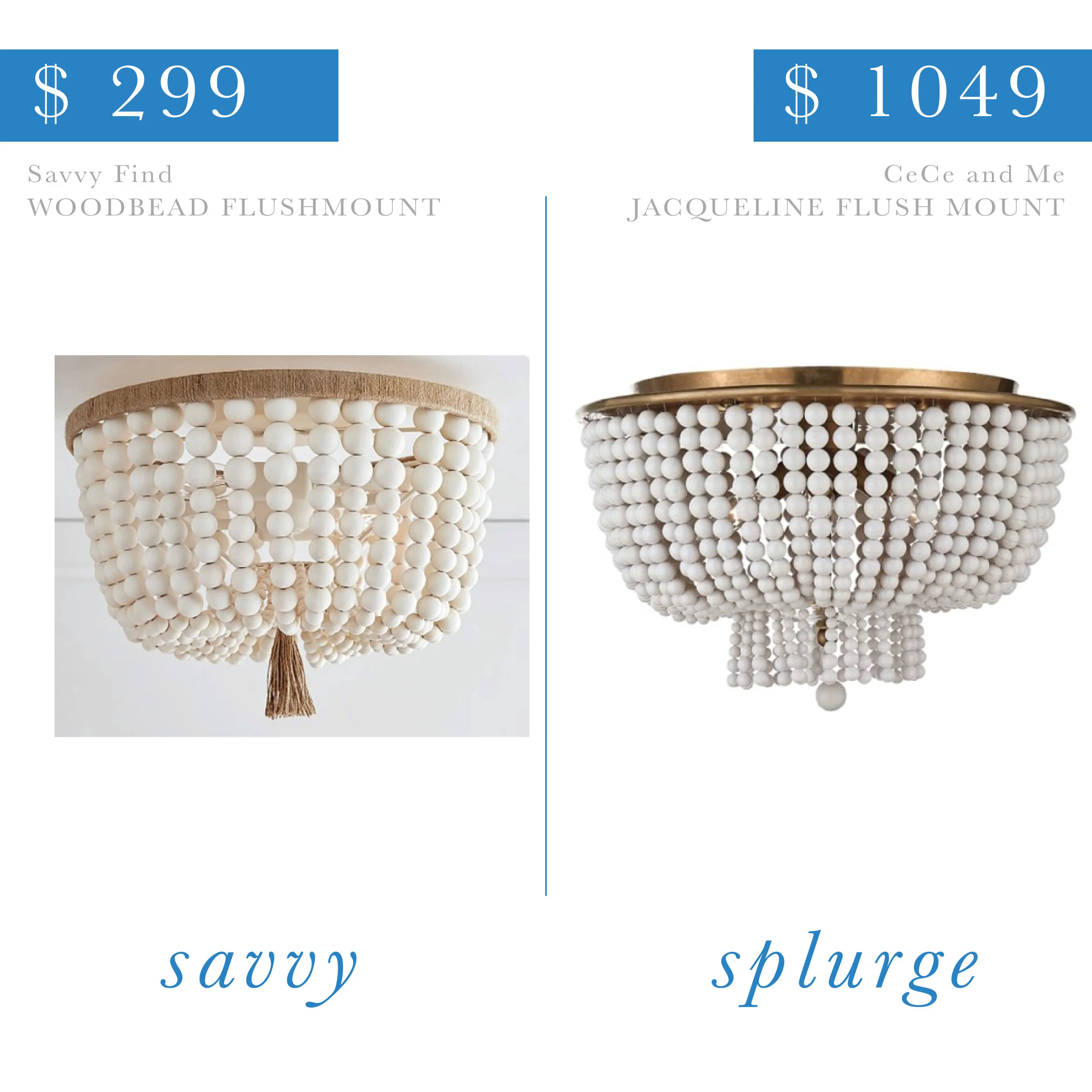 Woodbead Flushmount Light