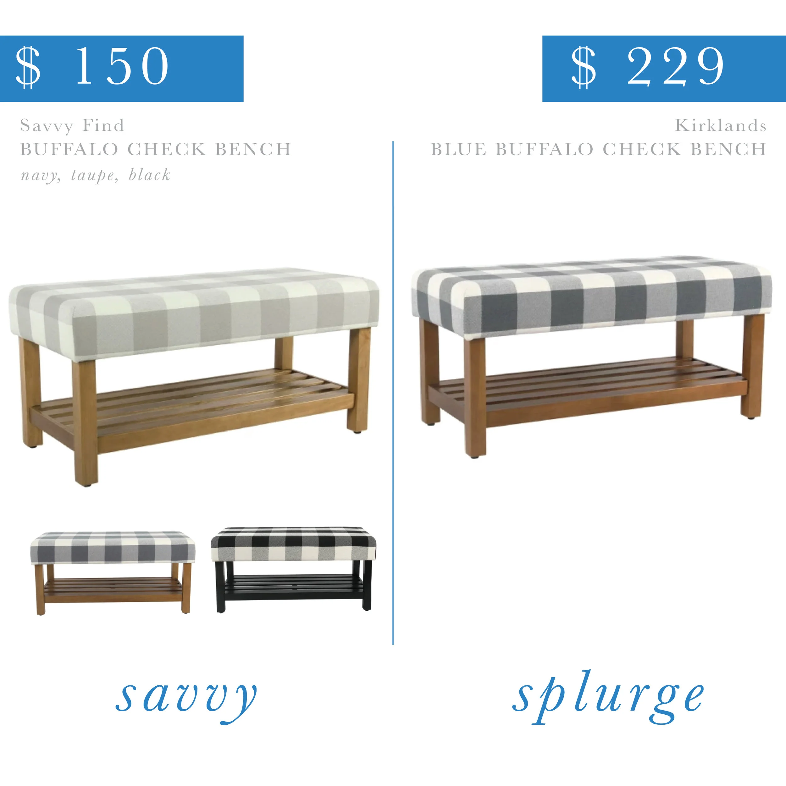 Buffalo Check Bench