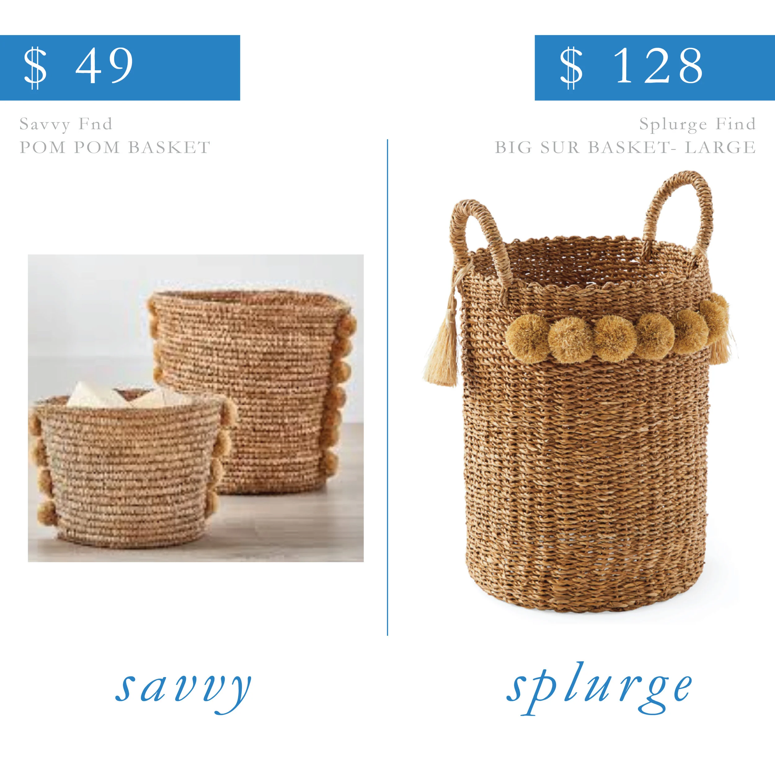 Woven Pom Pom Basket