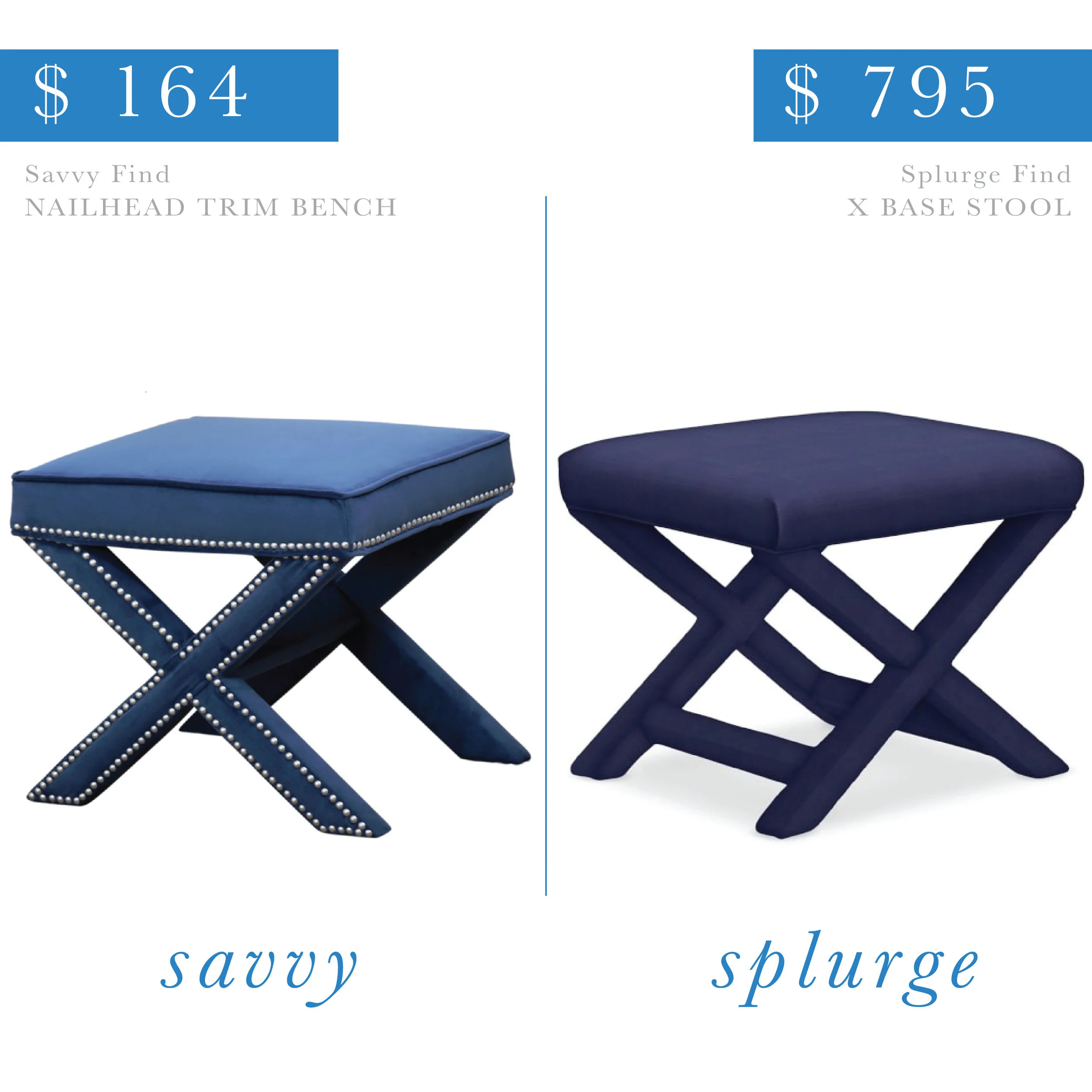 Navy X Stool