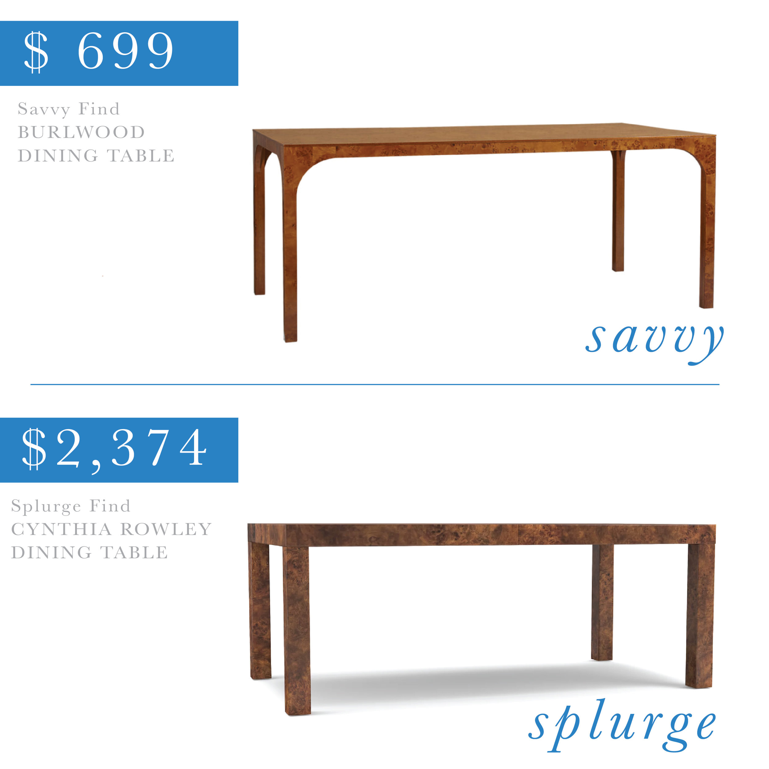 Burlwood Dining Table