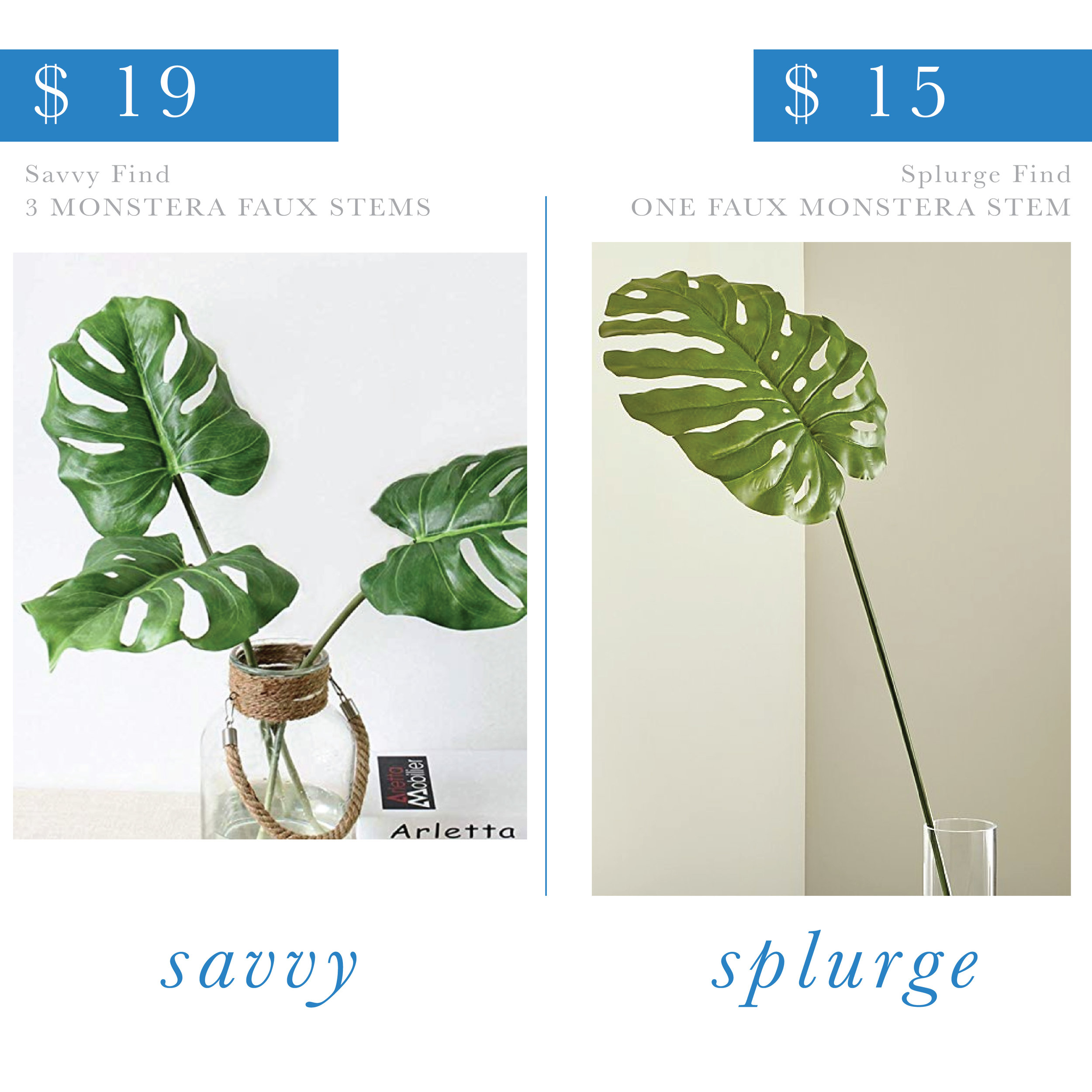 Faux Monstera Plant