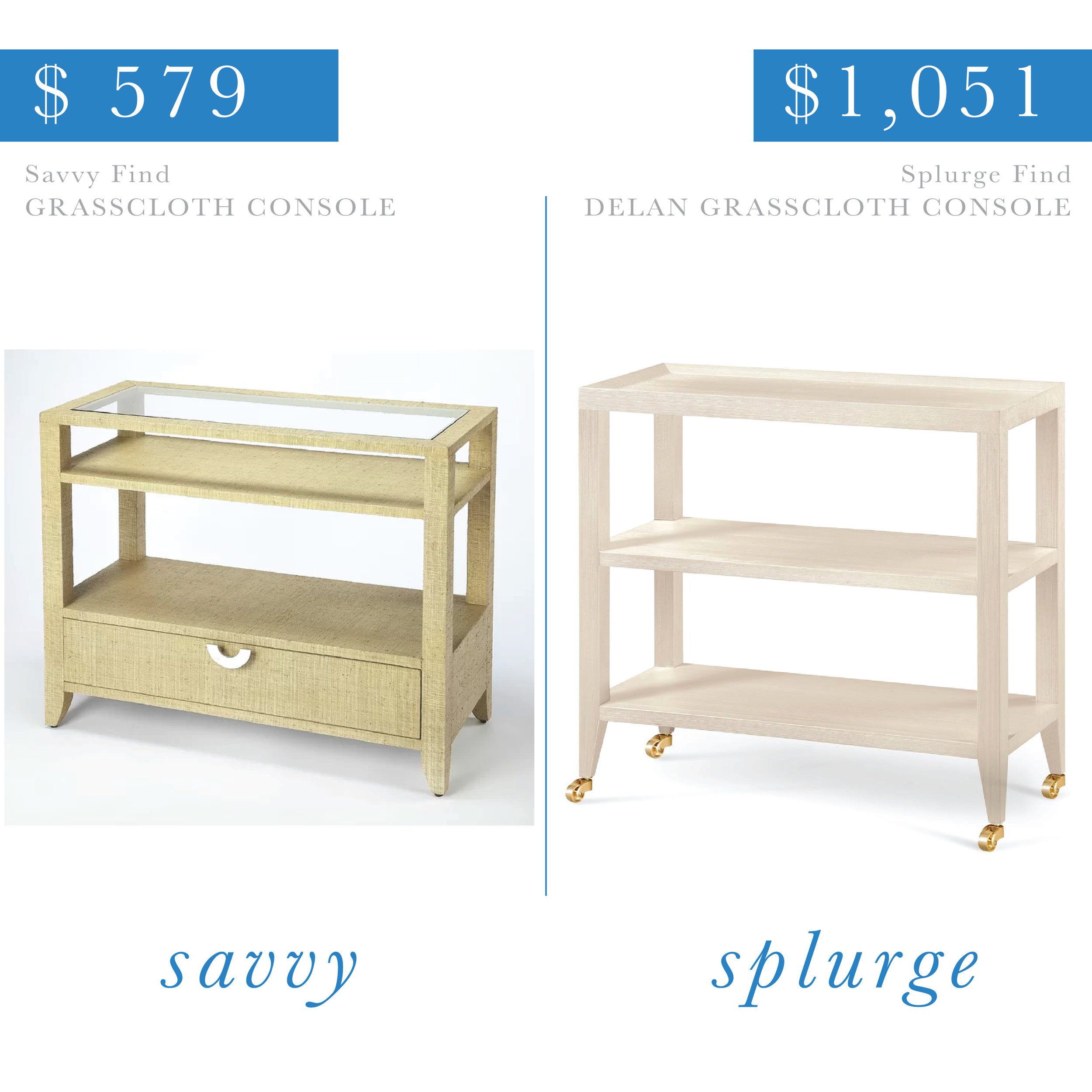 Grasscloth Console Table