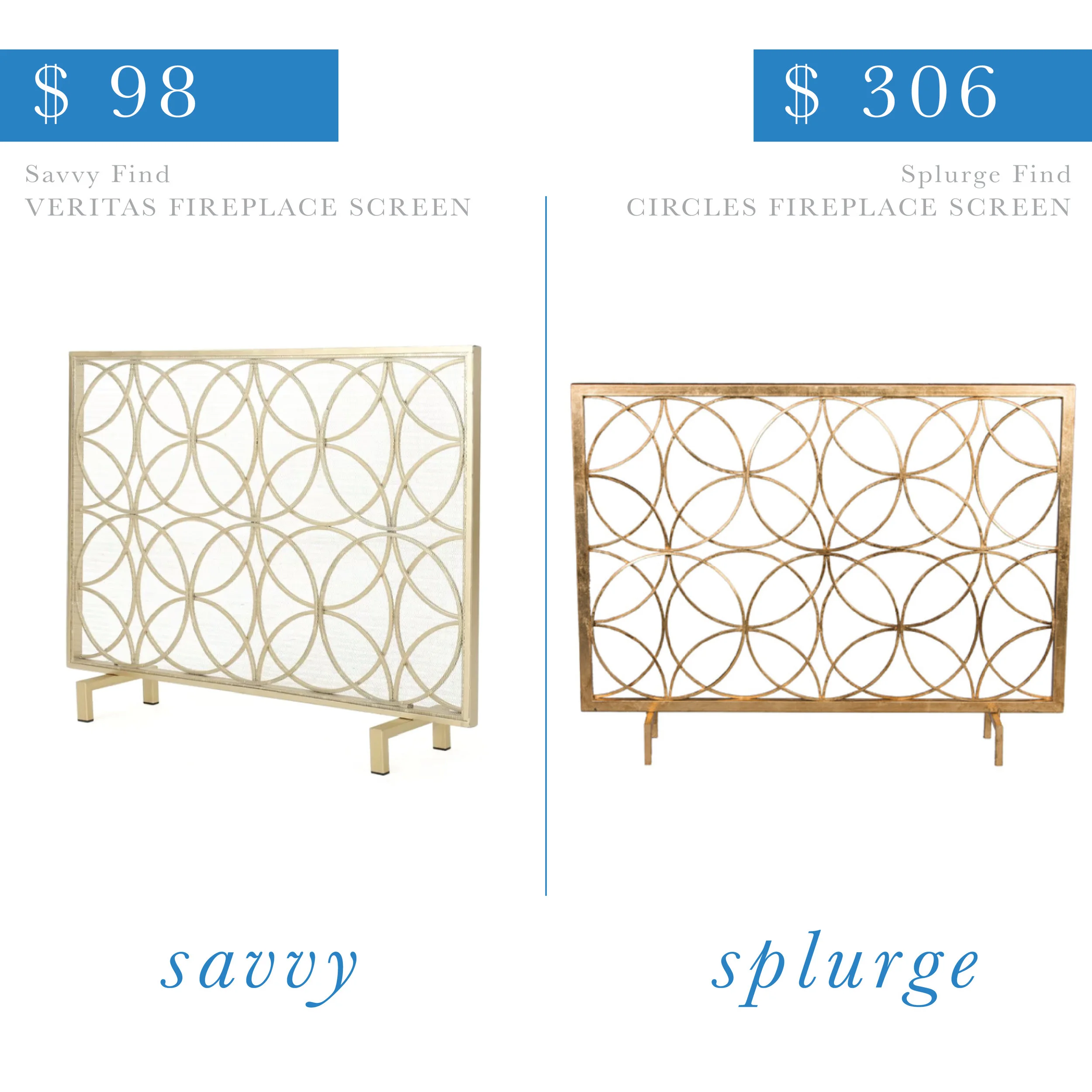 Gold Fireplace Screen