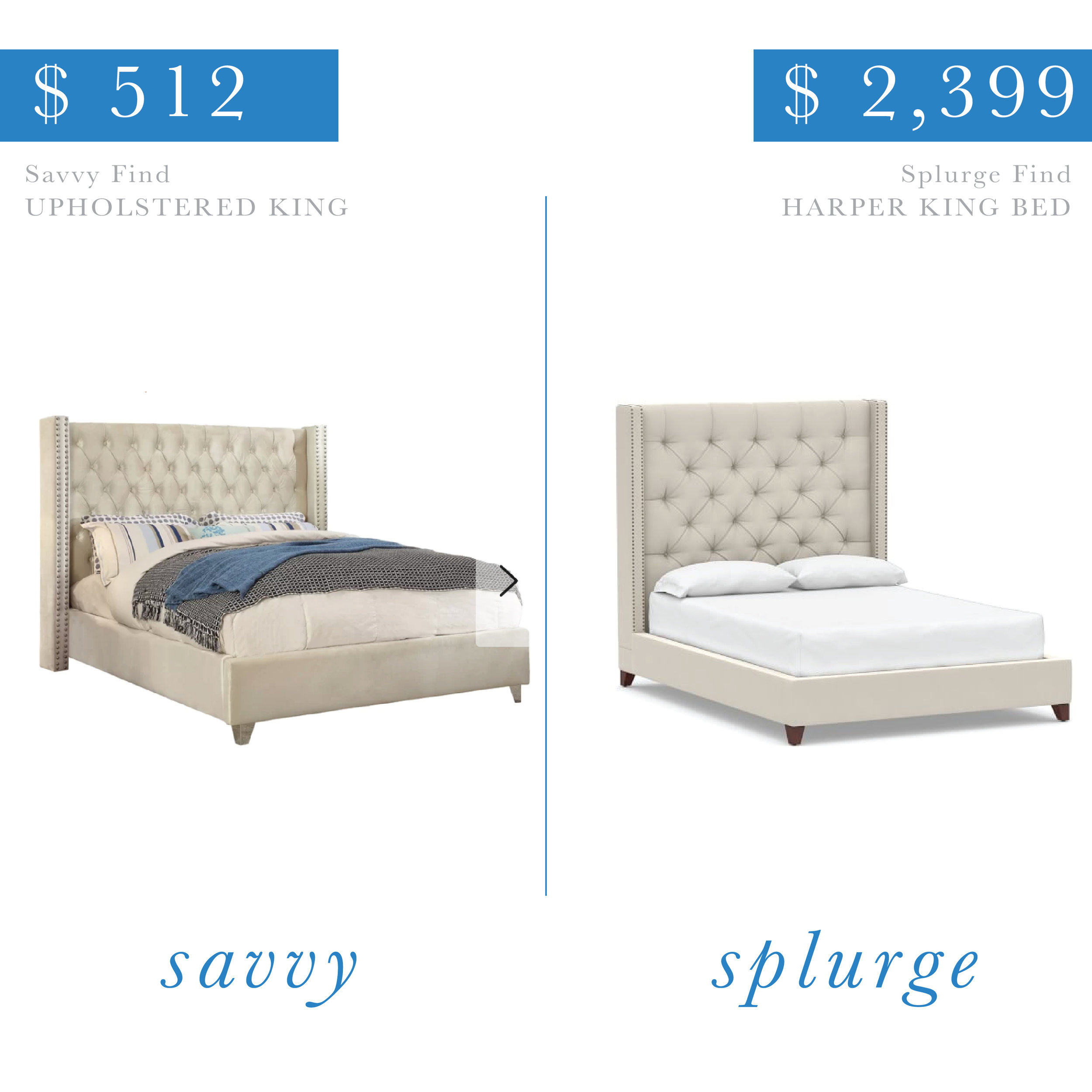 Upholstered Nailhead Trim Bed