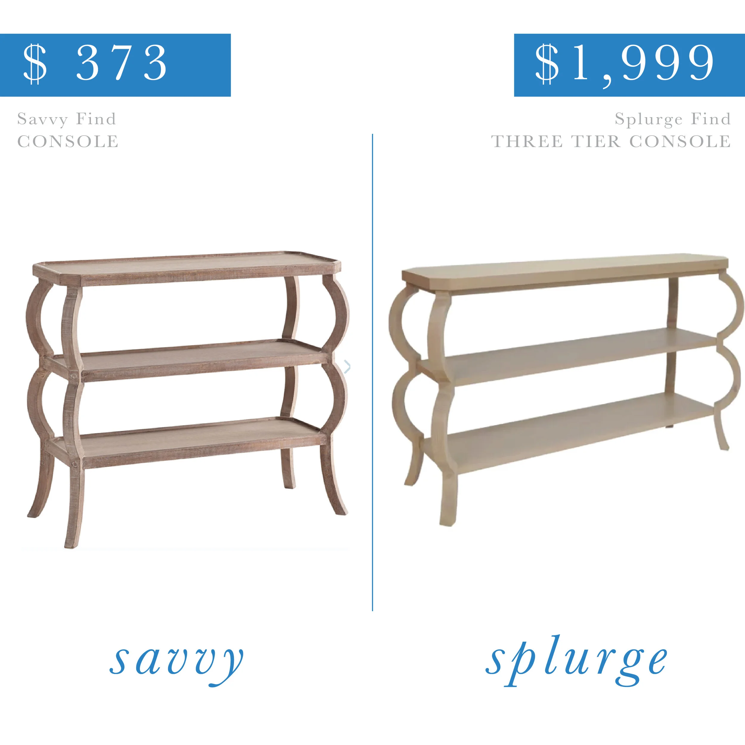 Three Tier Console Table