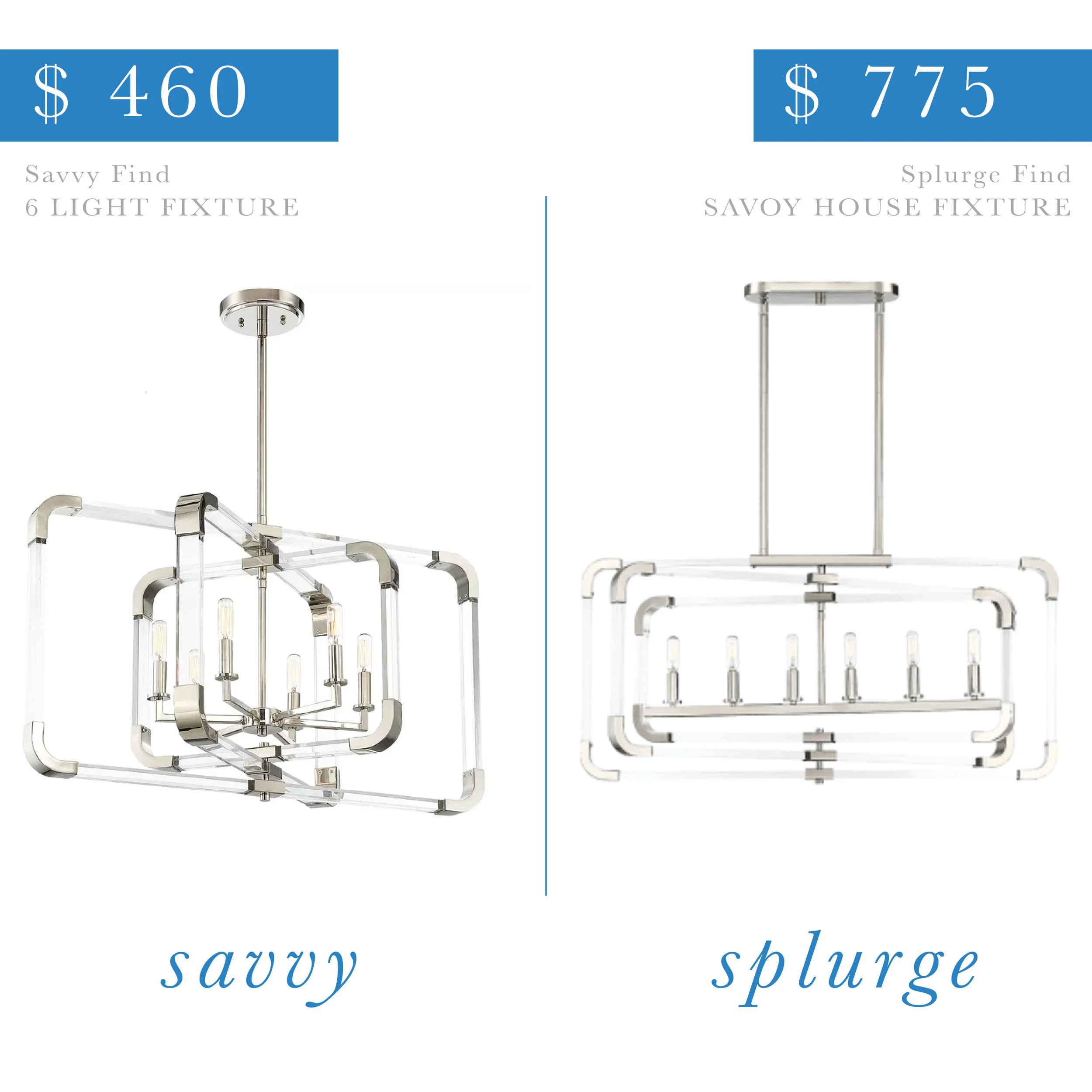 Lucite Rectangular Chandelier