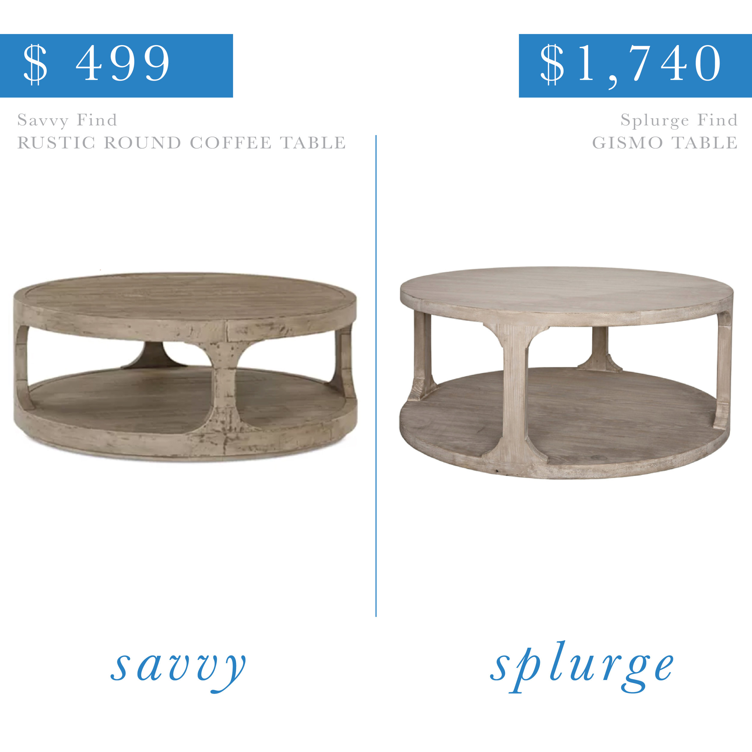 Round Natural Wood Coffee Table