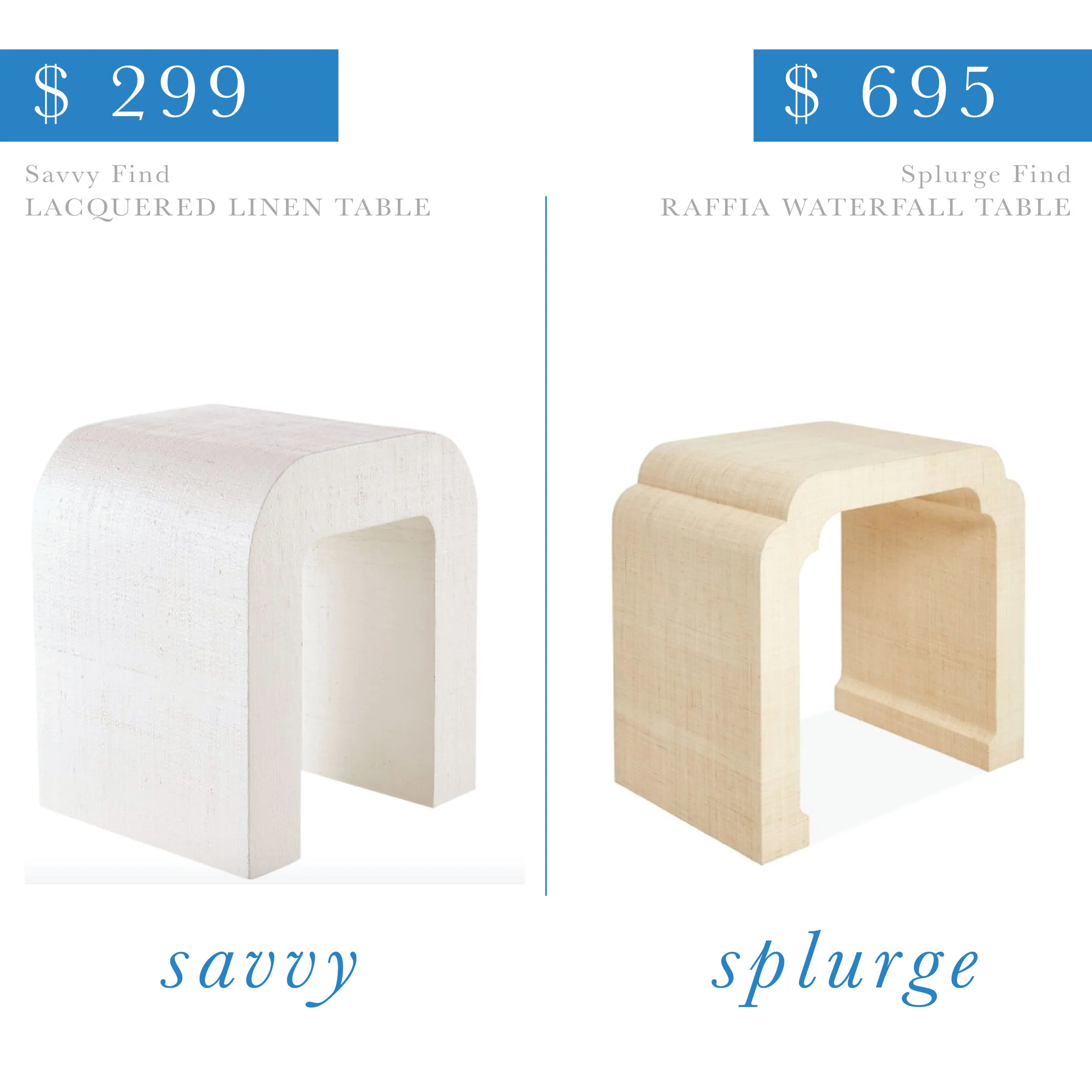 Raffia Waterfall Table