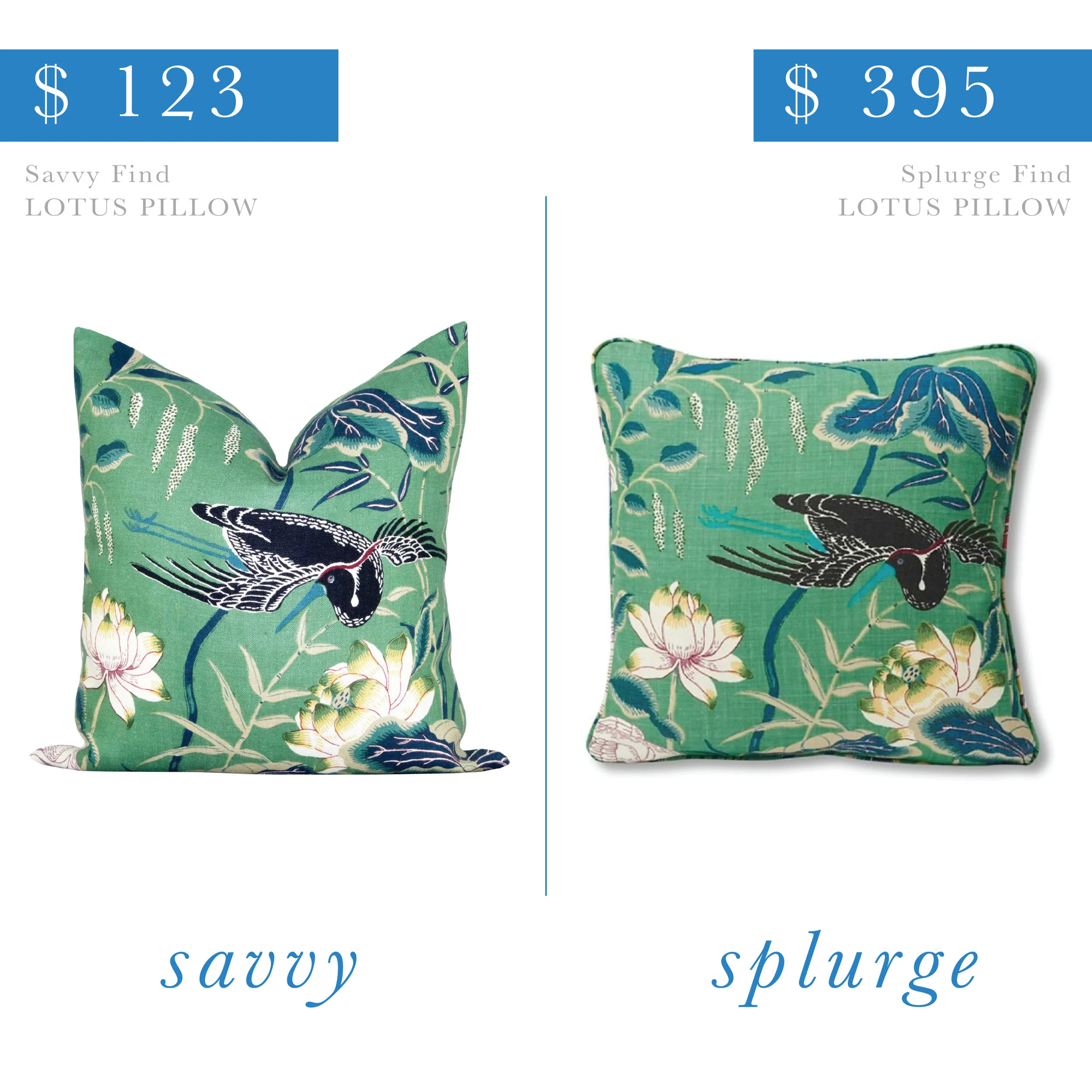 Teal Lotus Pillow Cover