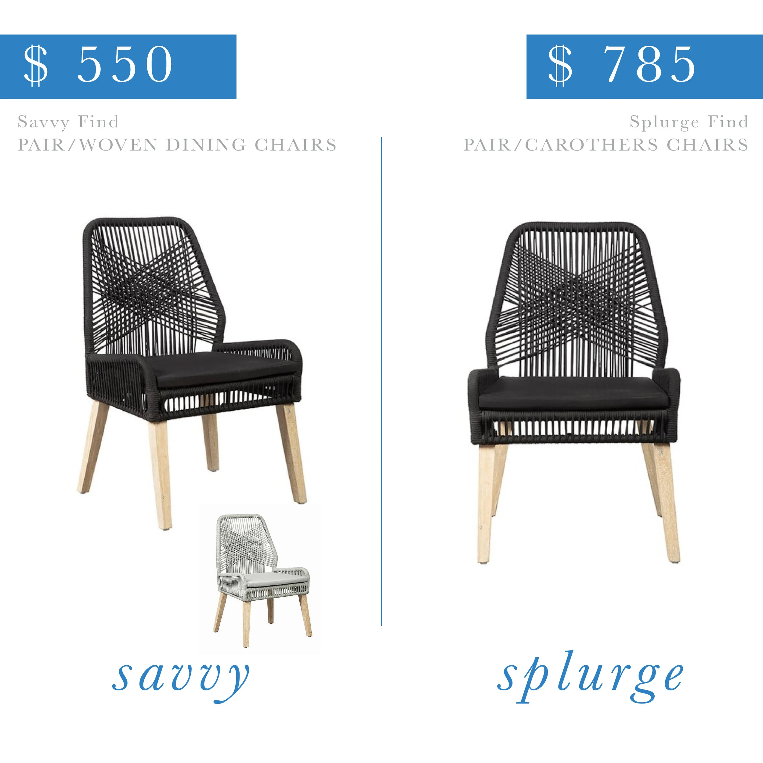 Black Woven Dining Chair