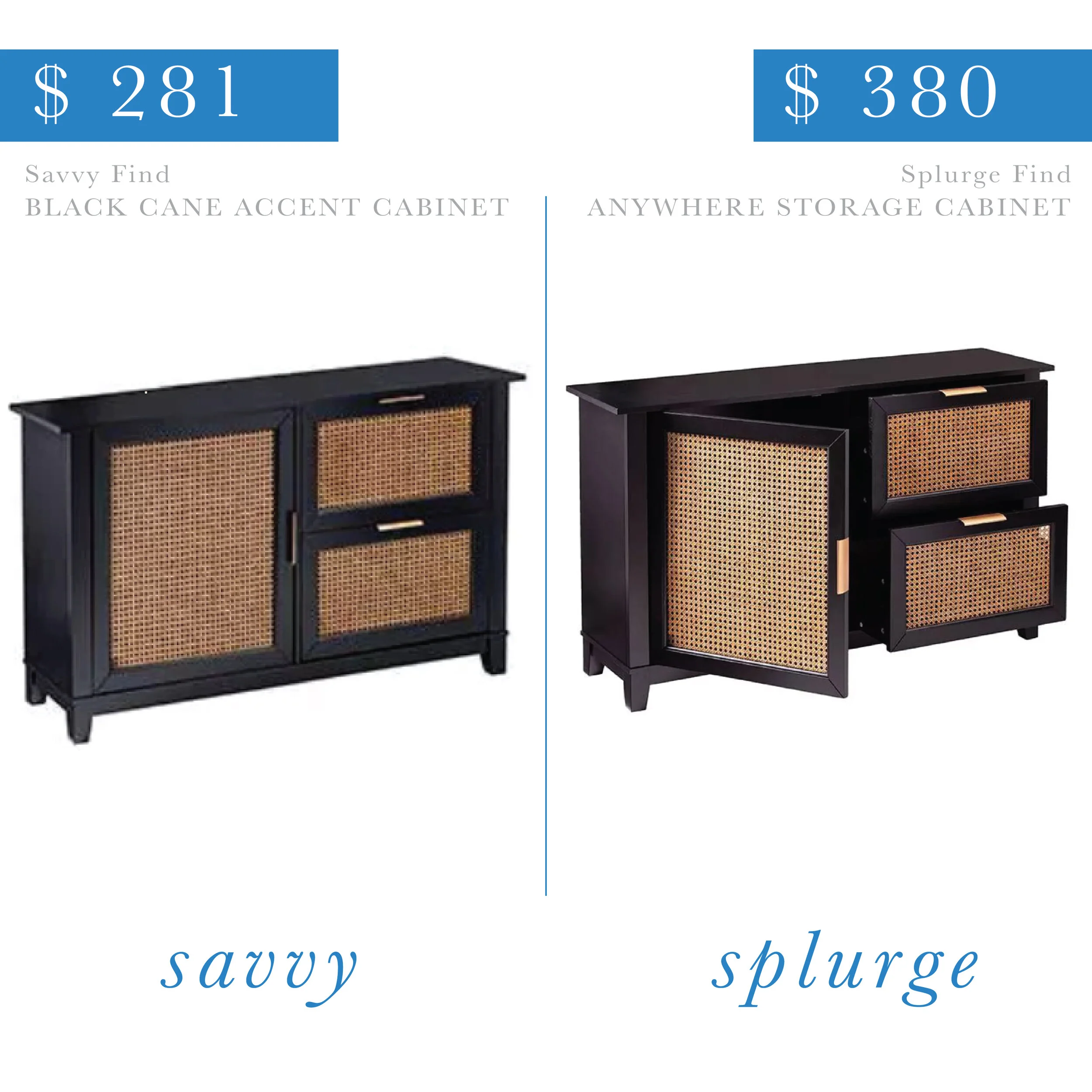 Cane Accent Cabinet