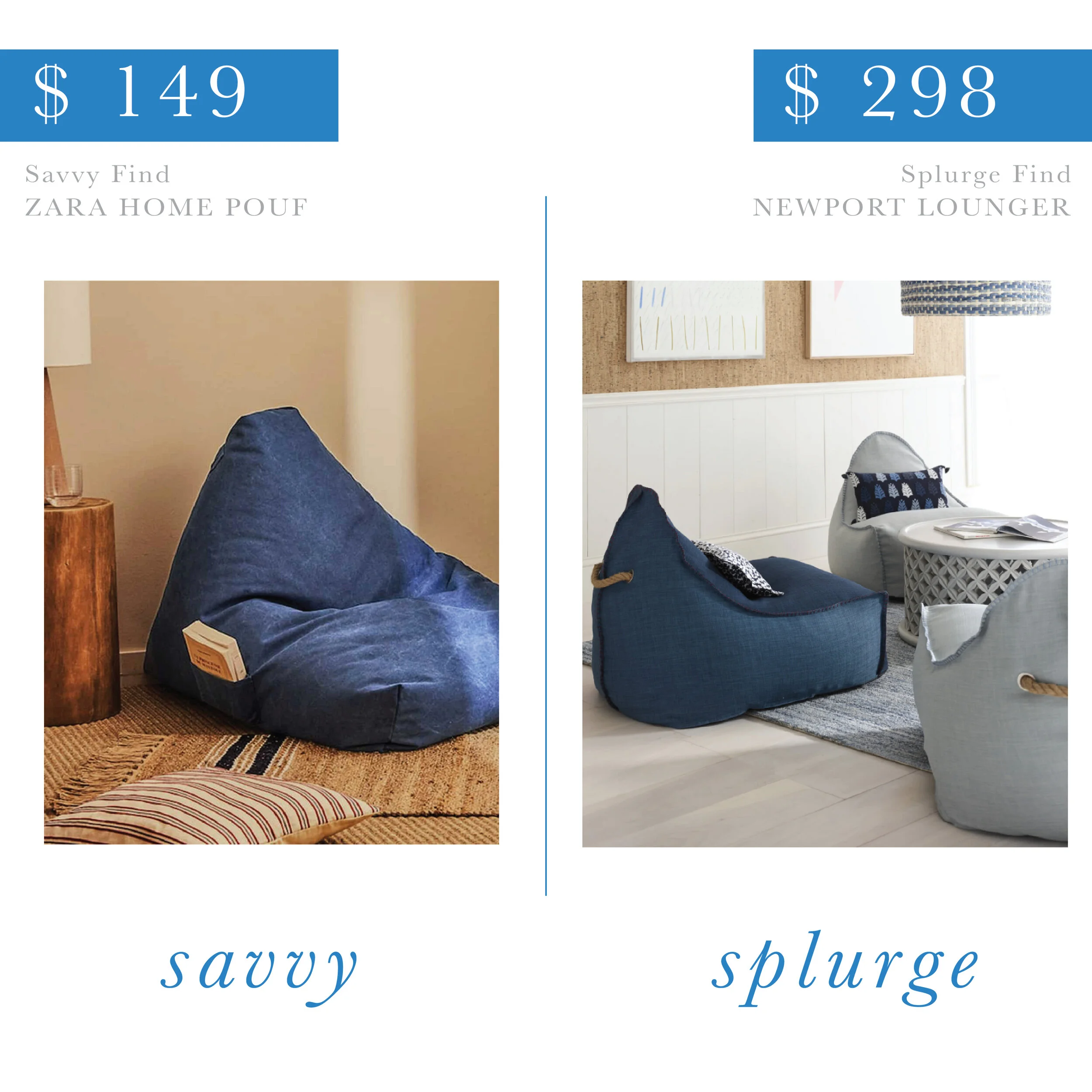 Newport  Lounger Pouf and Zara Home Find