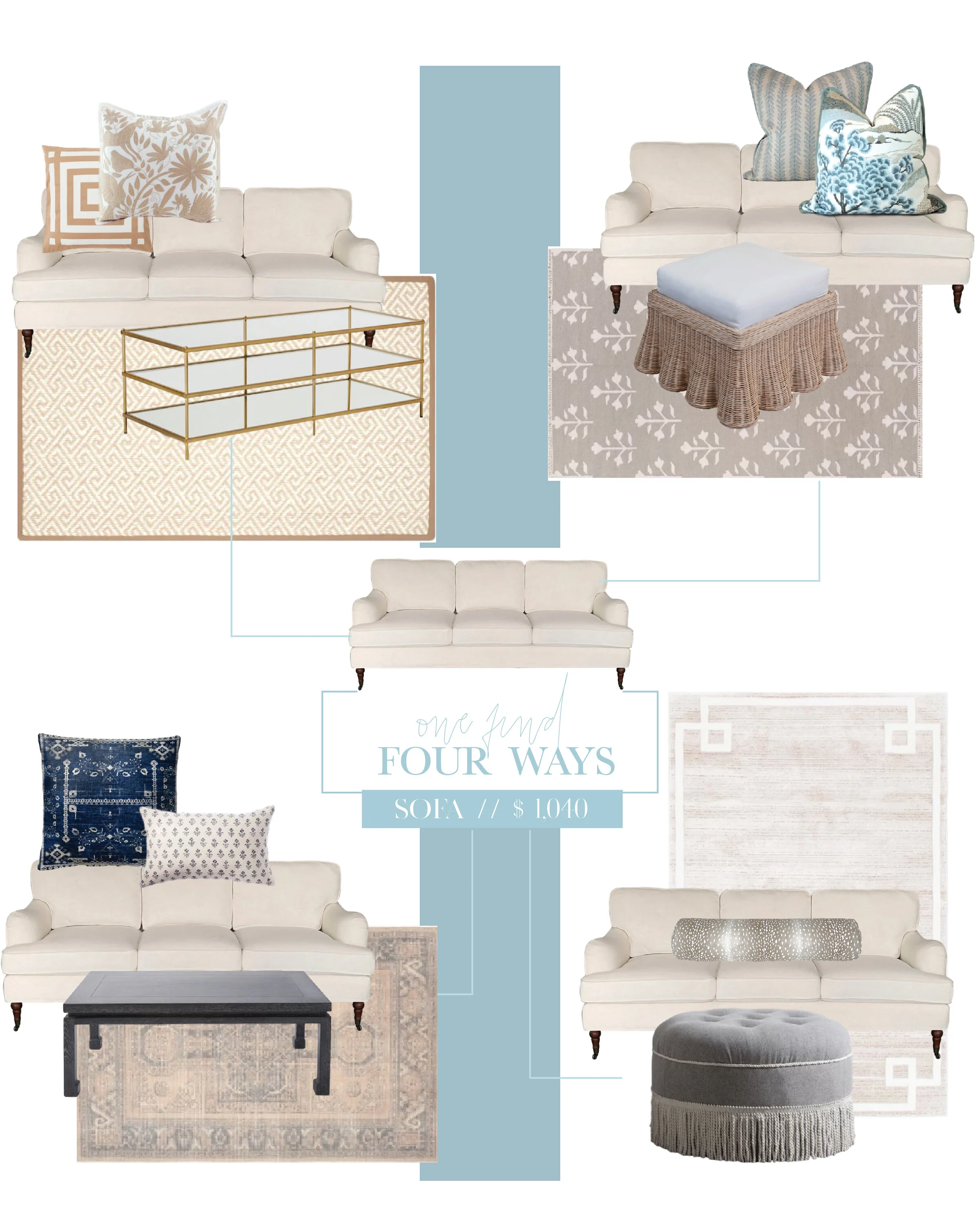 English Roll Arm Sofa Styling