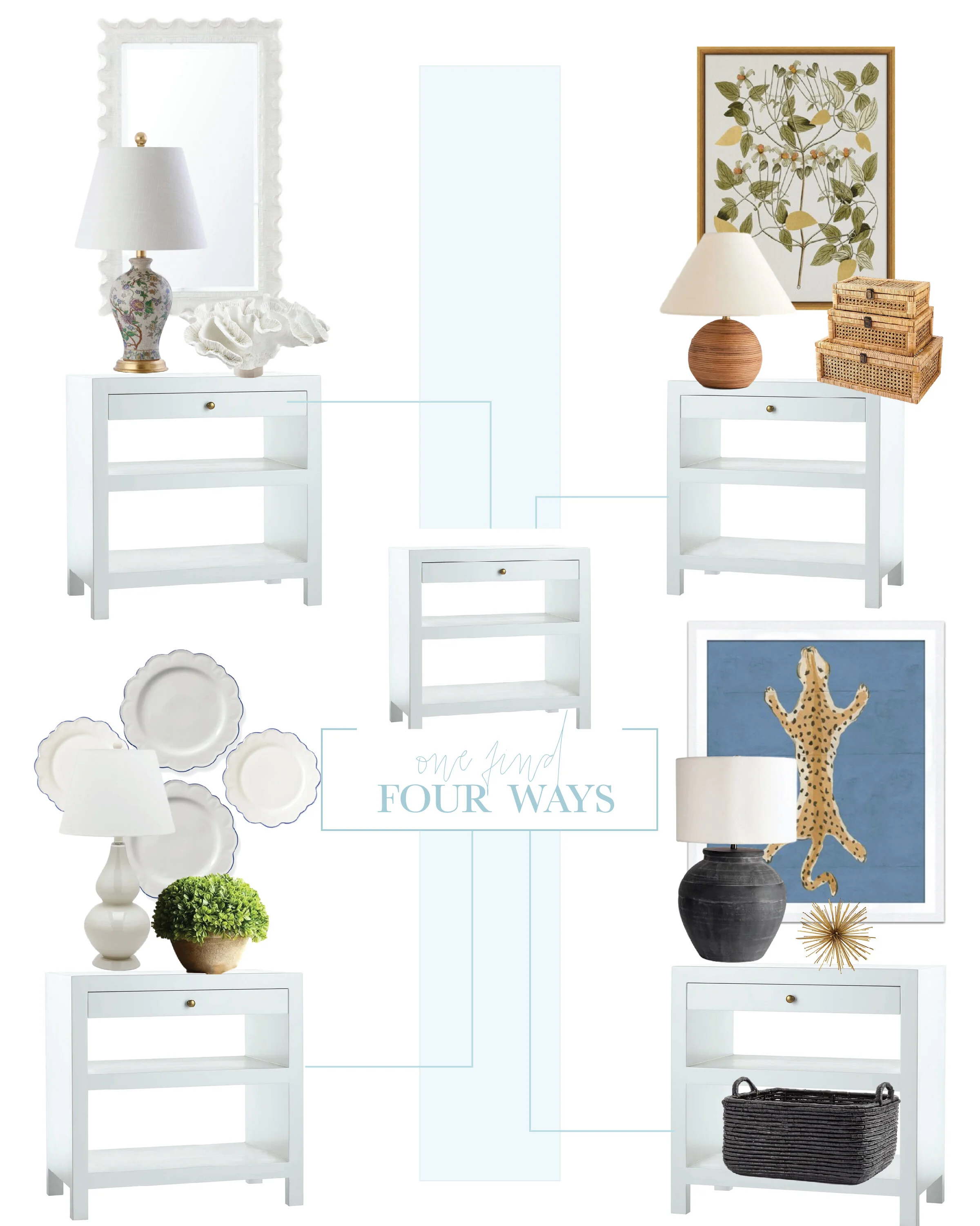 White Nightstand Styling