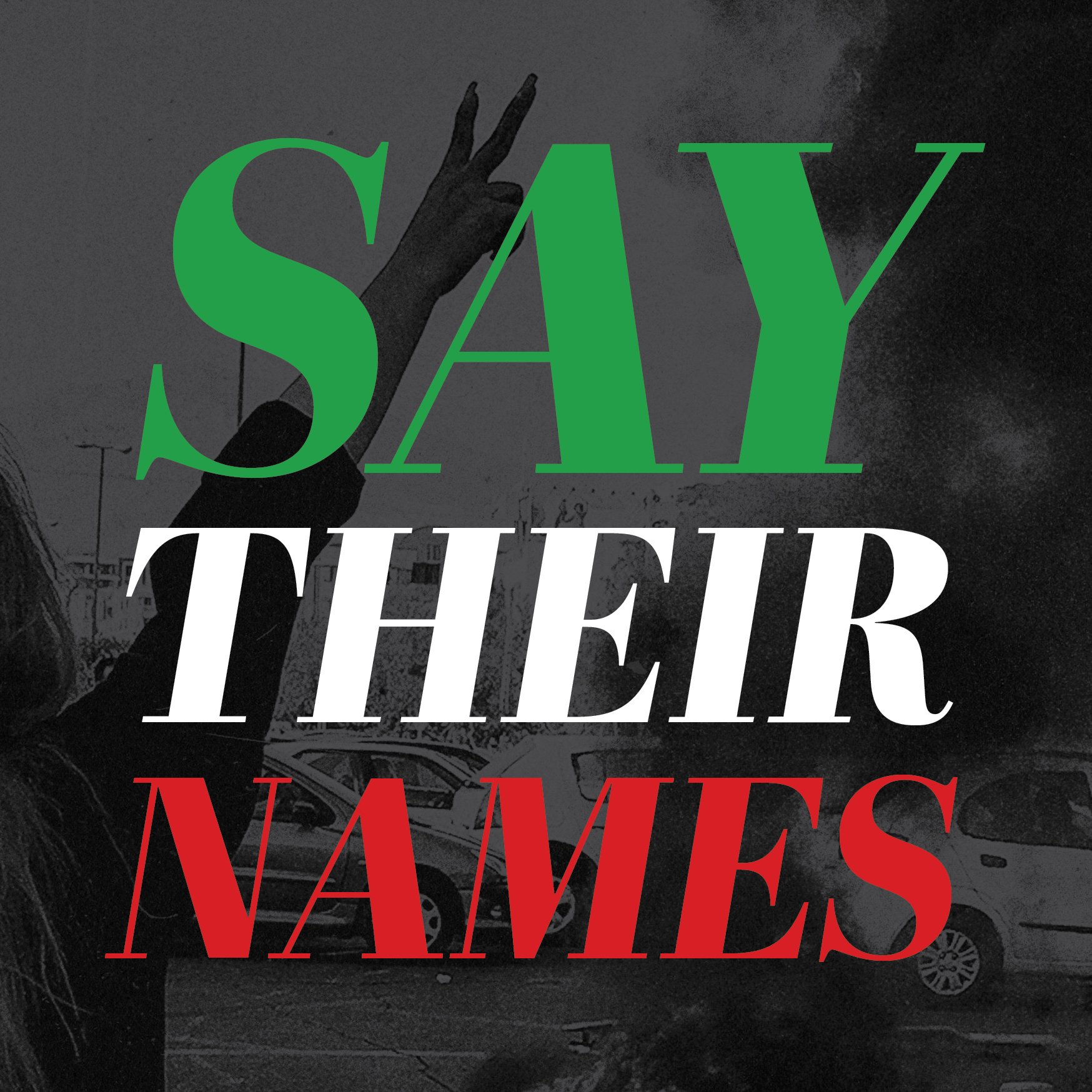  Say Their Names is an art collective project to remember the Iranian people killed by the regime.  At least 678 protesters have been killed since demonstrations swept Iran in September 2022. 93 among the dead were below the age of 18.   Most of thes