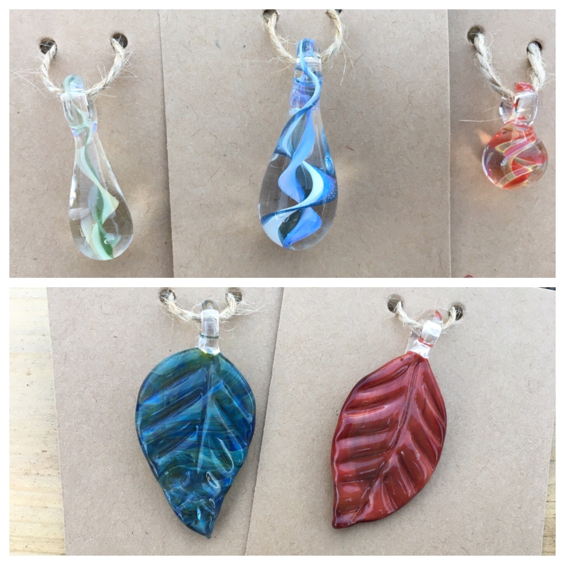 Talia Glasblowing pendants.JPG