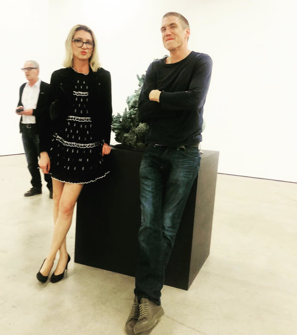 Luana Hildebrandt and Hugo Wilson at his solo show in Los Angeles at Nicodim Gallery 