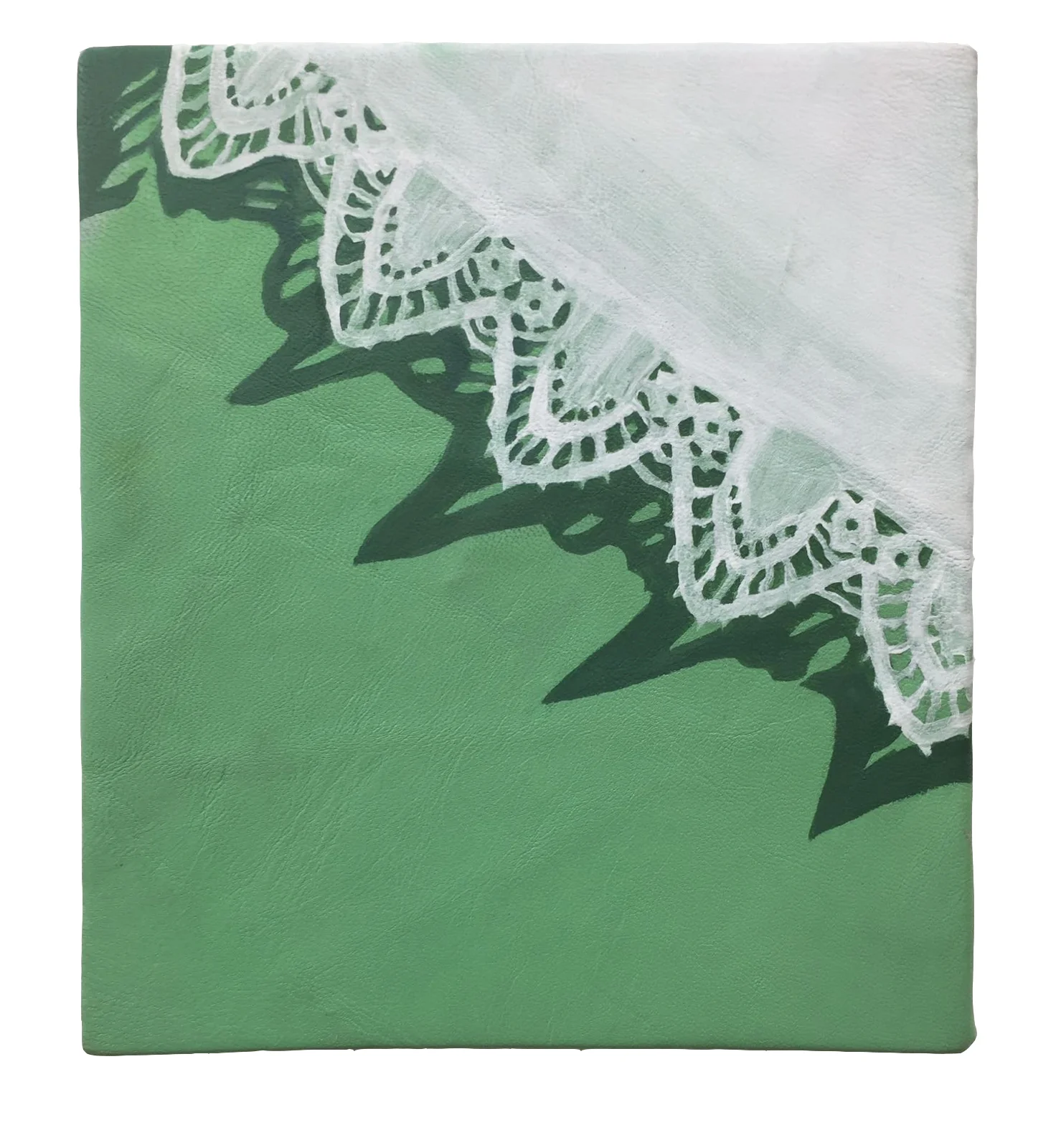 Acrylics on leather 18.5 x 21.5 cm, 2017
