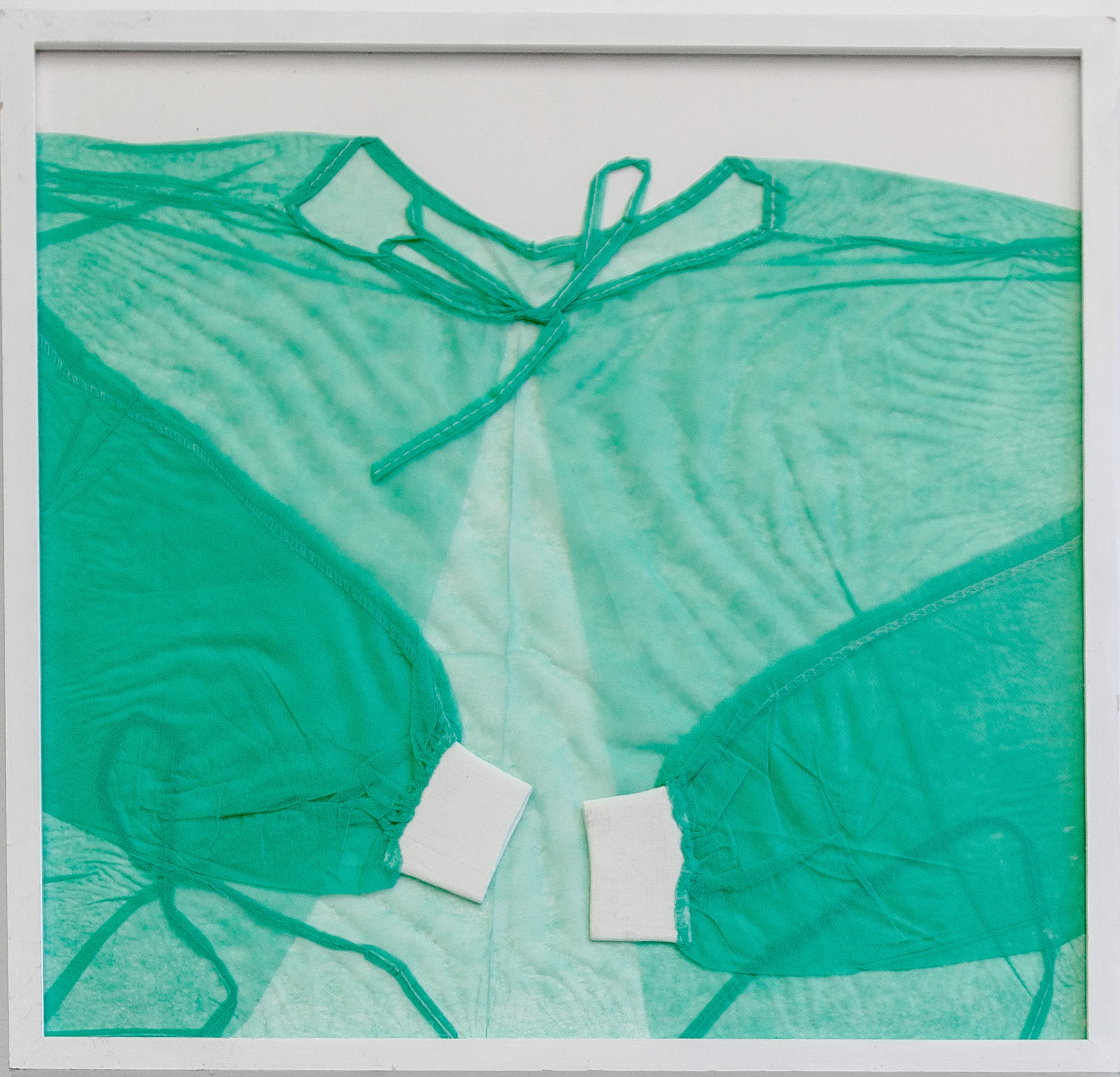 Hospital gown, frame 51.5 x 53.5 cm, 2018