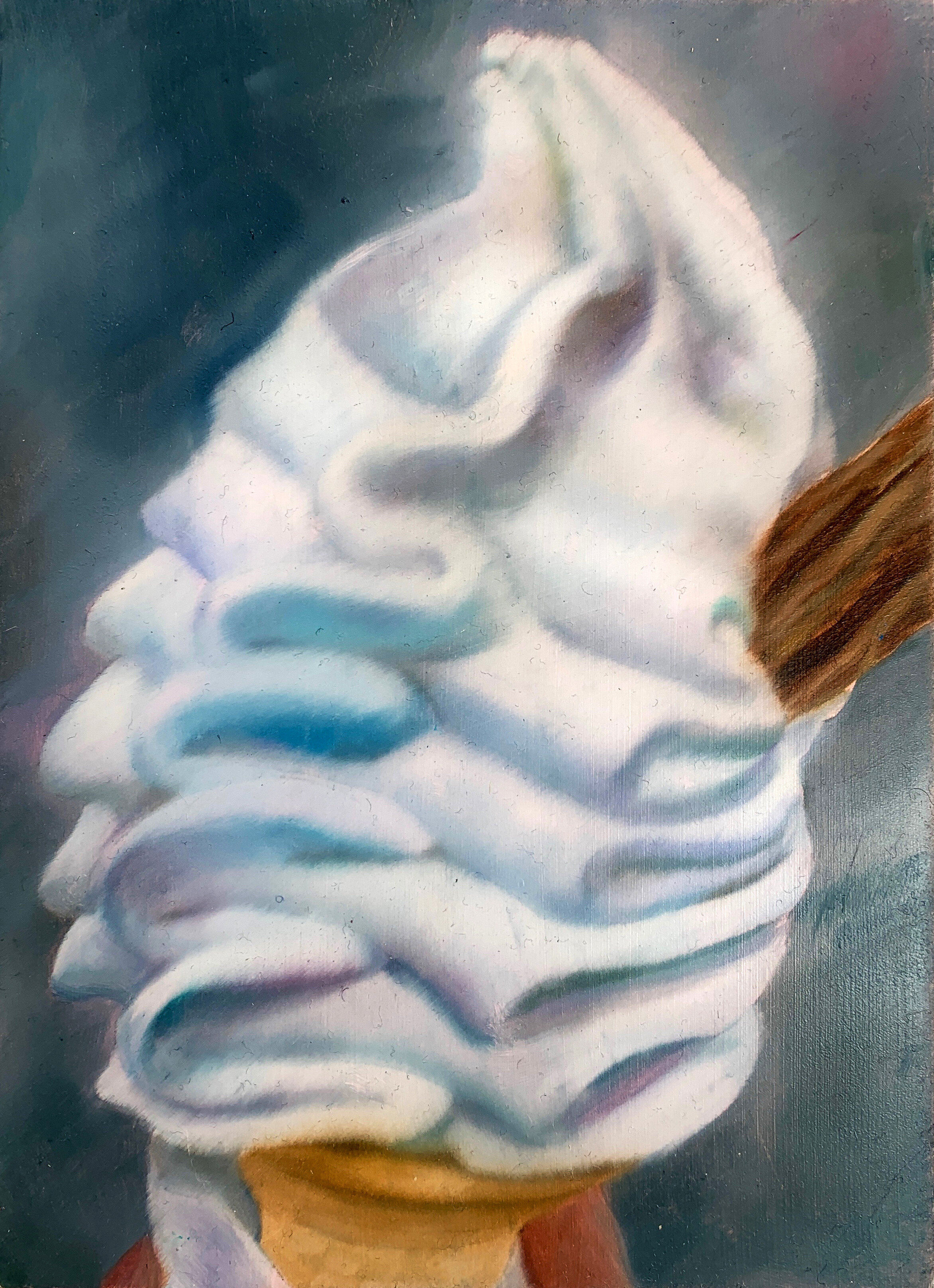 Ice Cream, oil on plywood, 18x13cm, 2020