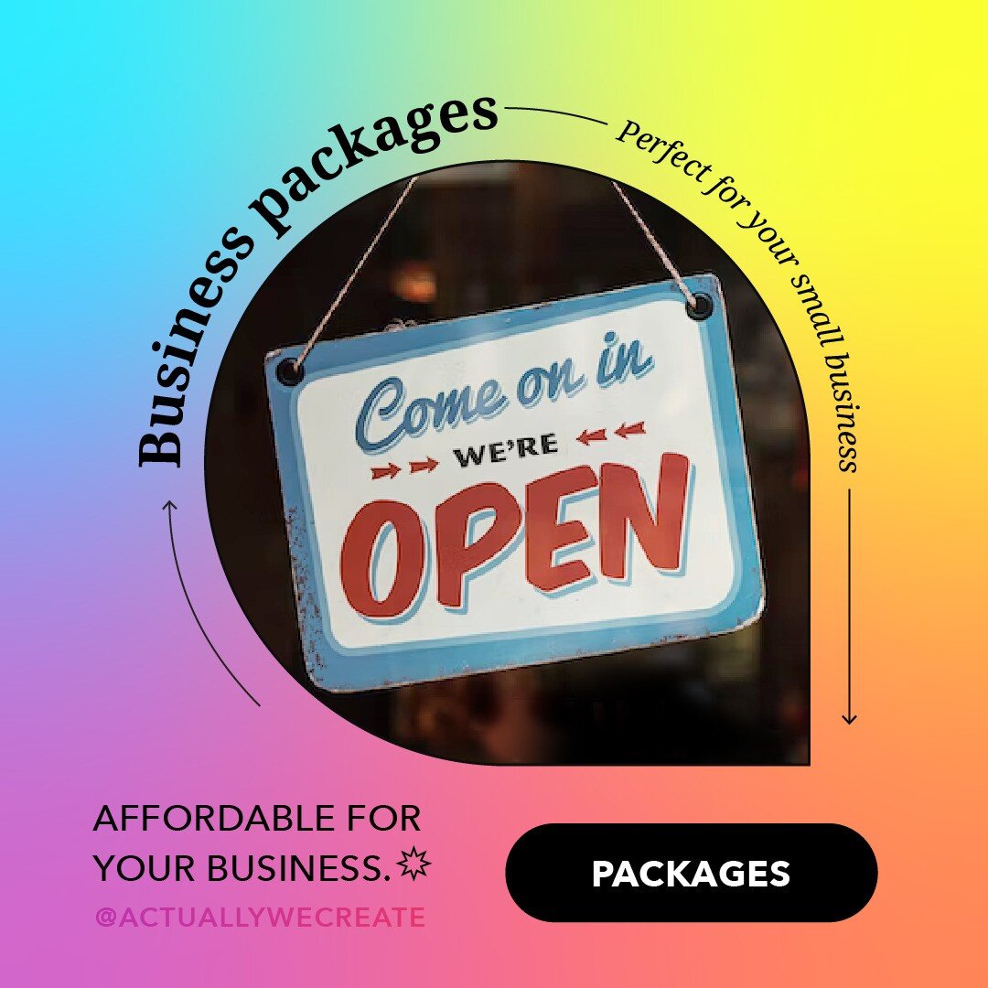If you are...
✅ A small business owner
✅ A startup
✅ An entrepreneur
✅ Or a sole proprietor 

... and are in need of a #website, #logo, or promotional #video for your biz, @actuallywecreate's #business packages could be just what you're looking for!
