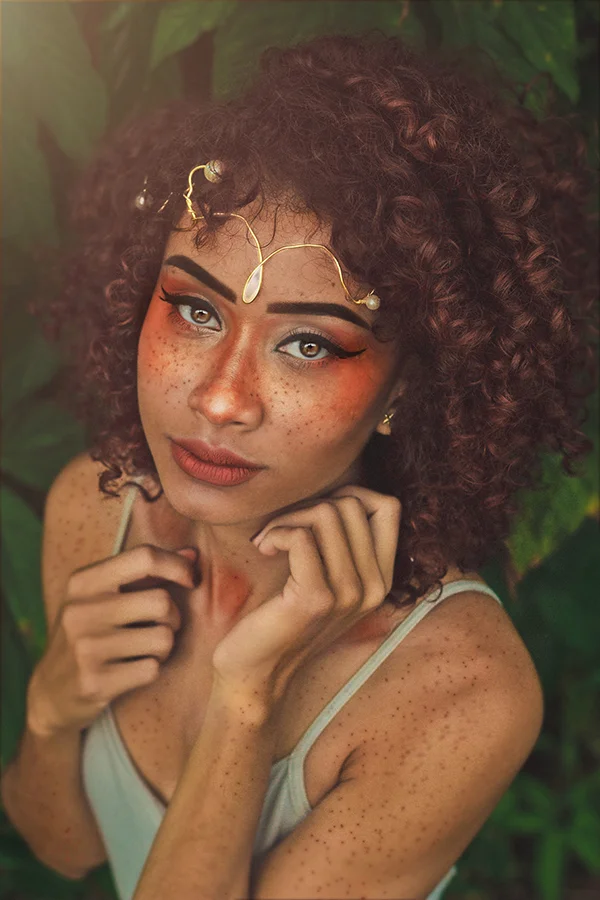 girl with unique makeup and jewelry