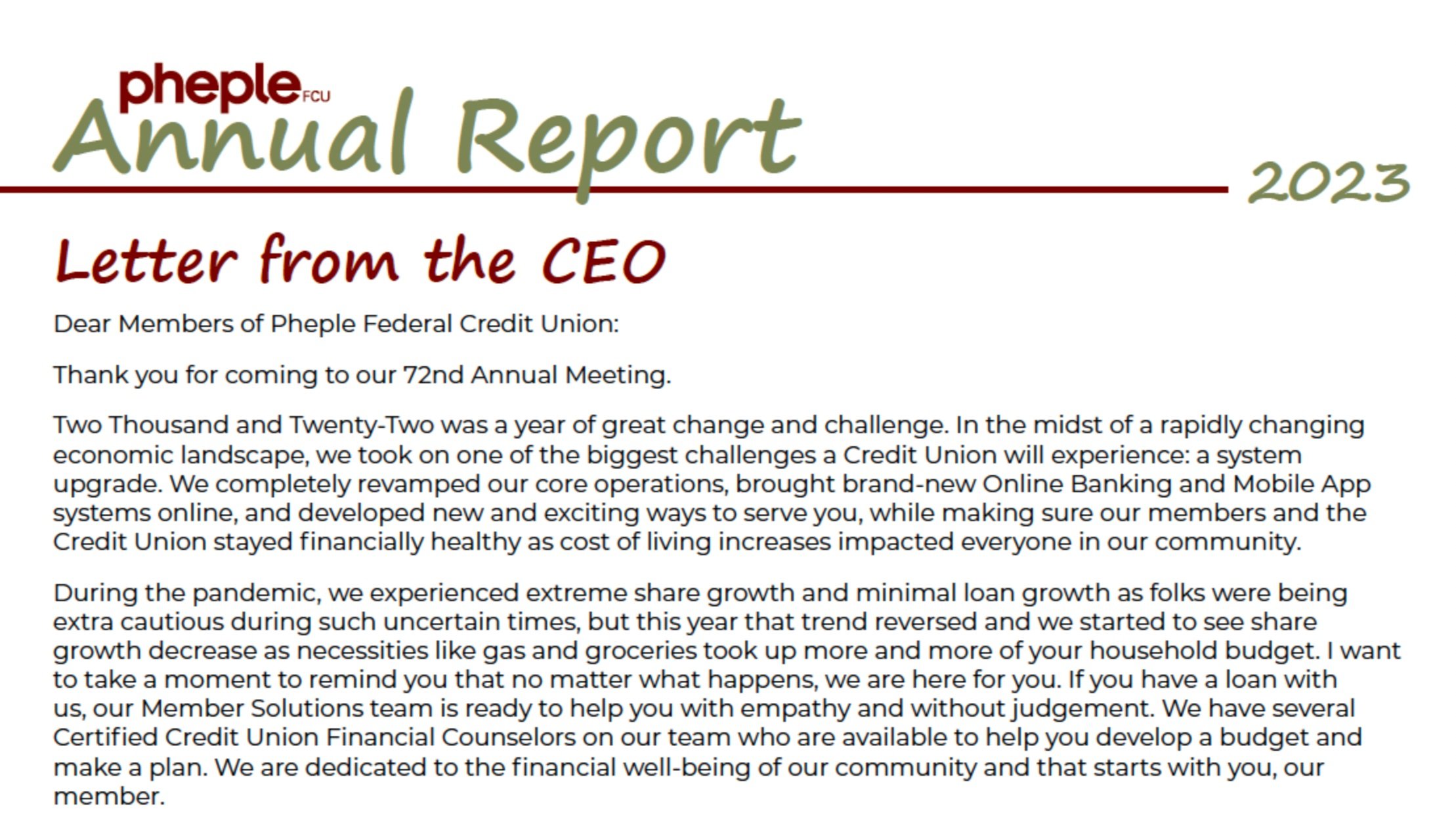 Annual Report Now Available