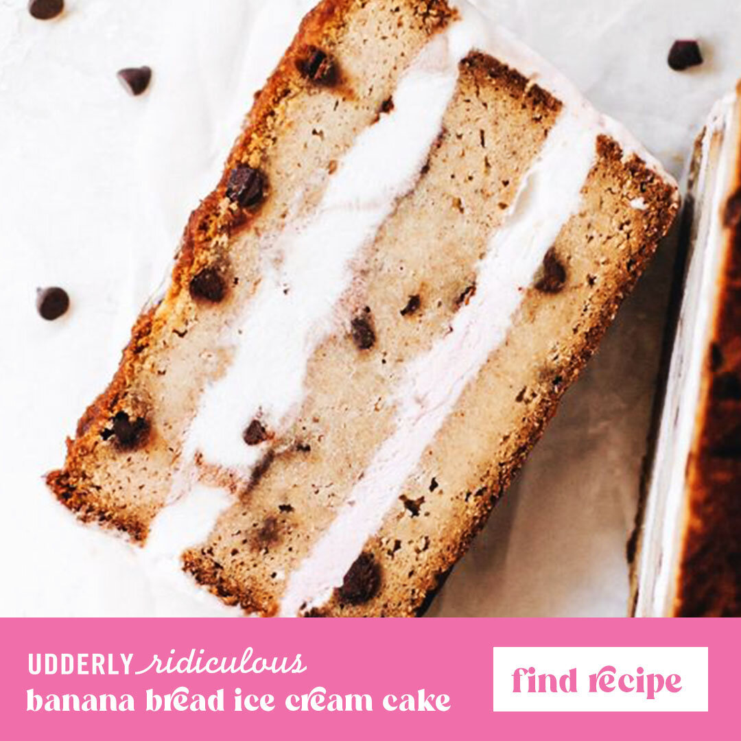 #NewRecipe: The GOAT Banana bread ice cream cake! Because we could all use some comfort food right about now. Feel free to swap the all-purpose flour with gluten-free to go alongside our featured Vanilla Bean Lavender Ice Cream for a #GFree treat in 