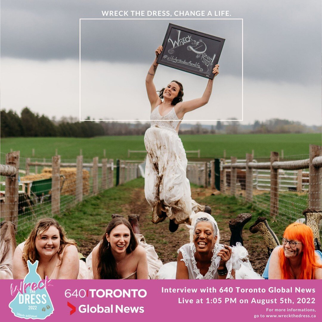 Listen to Cheryl Haskett live today at 1:05 PM to talk about the Wreck the Dress event on 640 Toronto with Jeff McArthur in the link in the bio.

Participate in the inaugural Wreck the Dress event! Grab a dress from your closet (wedding, evening, pro