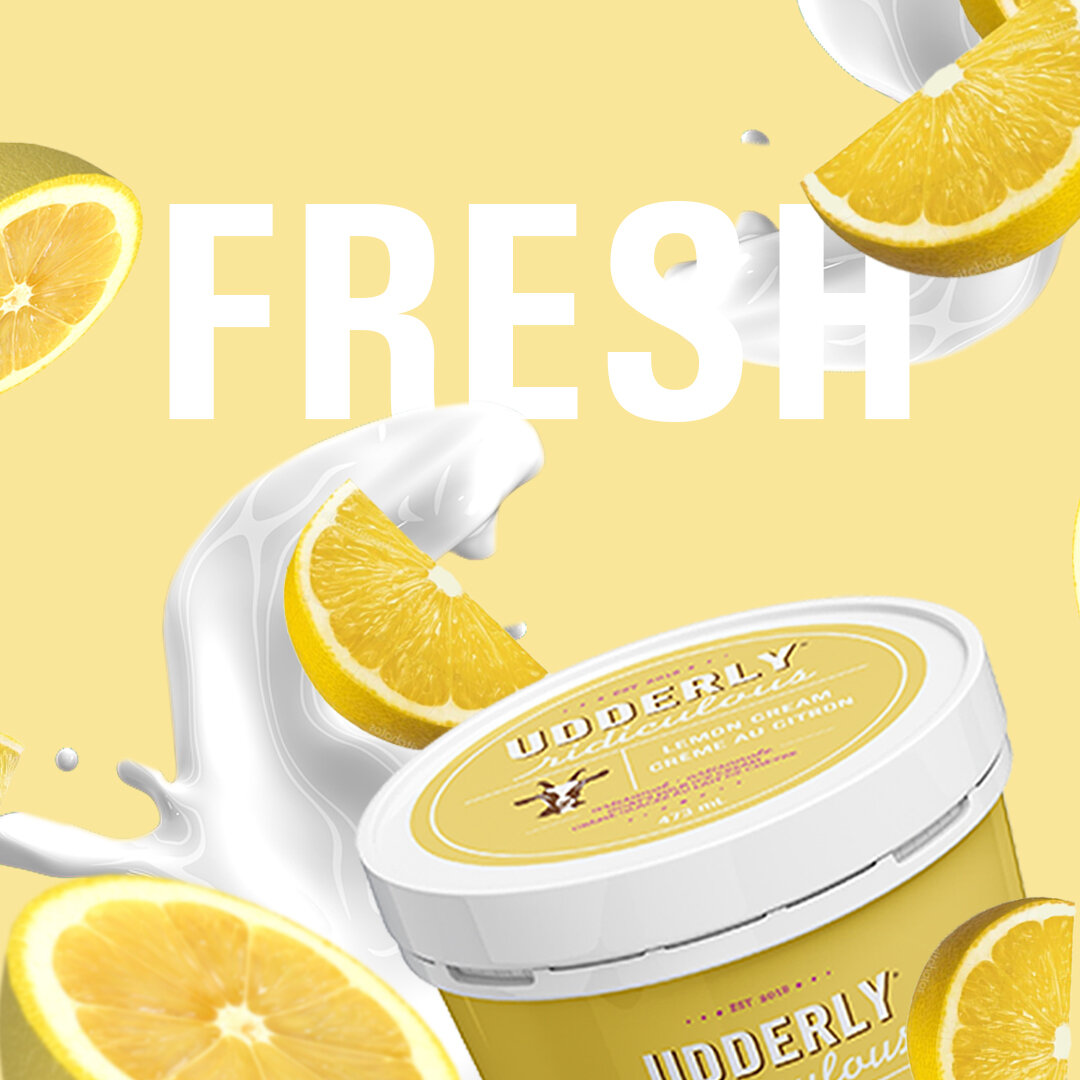 Our Lemon Cream Ice Cream is a beautiful blend of creamy and tart rolled onto one spoon! We make a sweet base containing fresh Ontario Goat milk, cream and curd, then blend in real lemon juice to create a perfect balance of sweet and tart fresh lemon