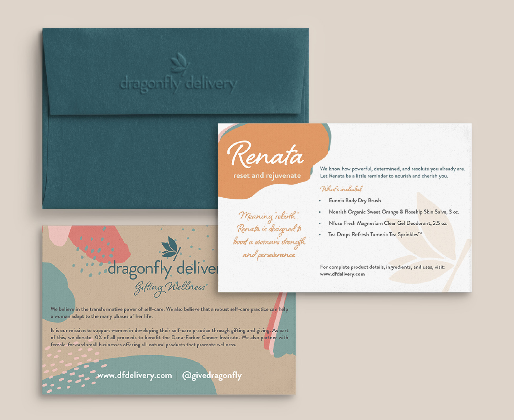 Dragonfly Delivery Gift Box Insert with Envelope