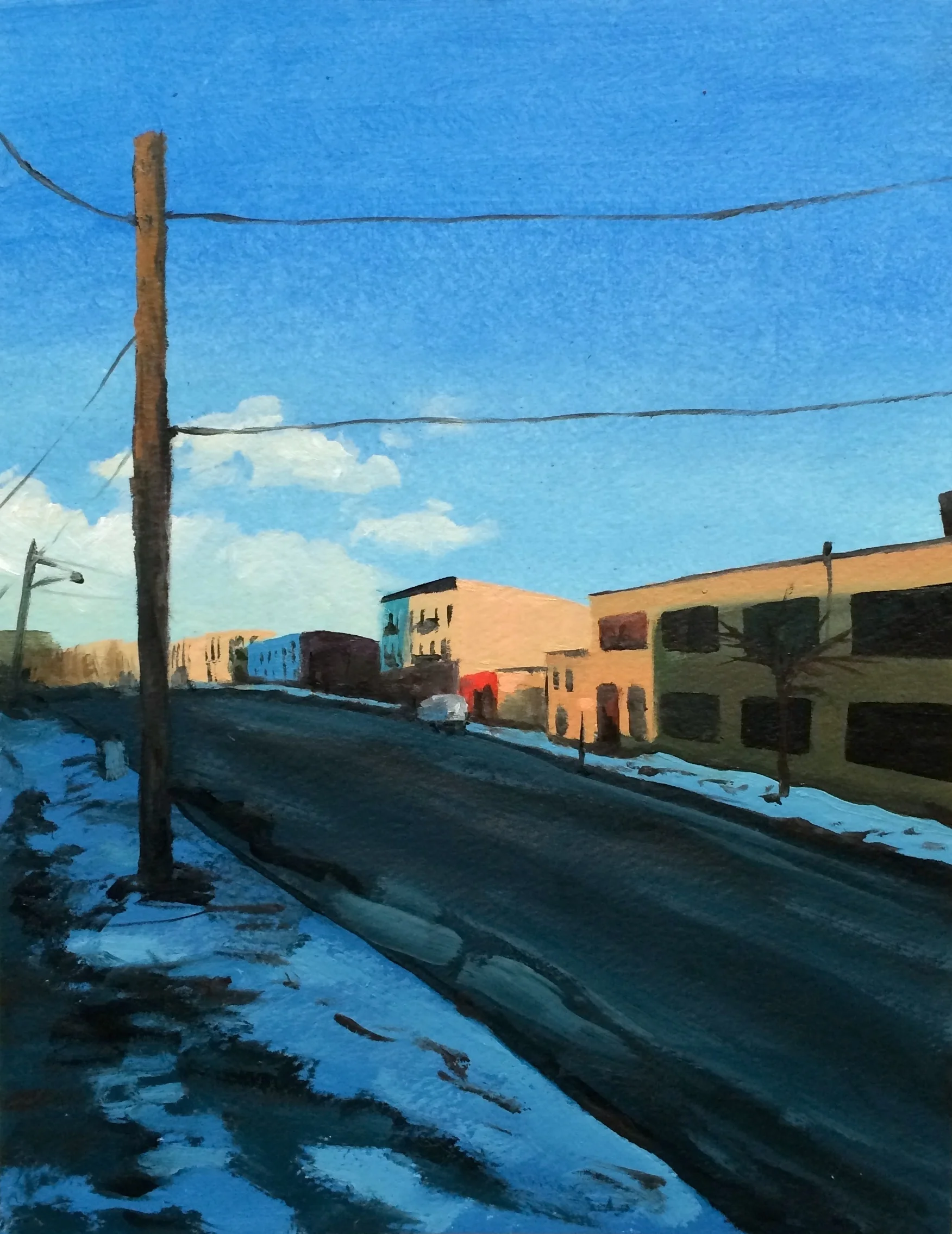 Wyckoff<br>oil on paper, 9" x 12"<br>2015