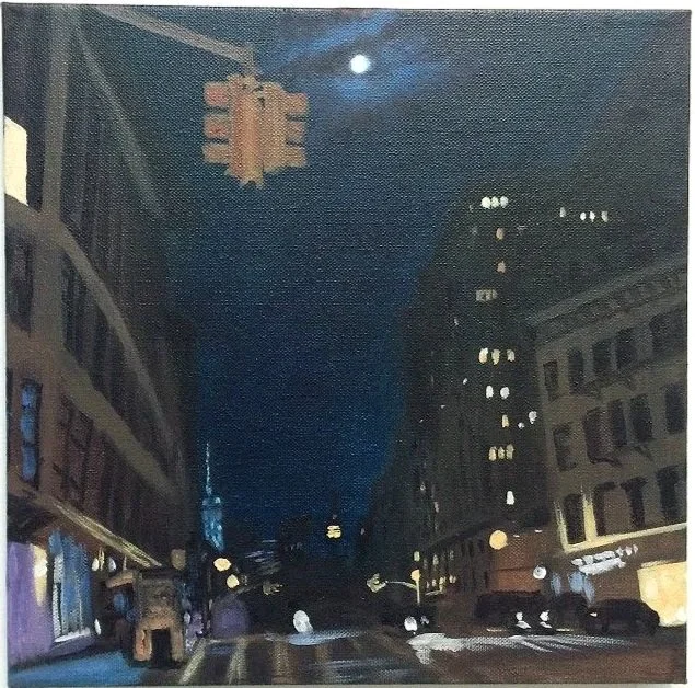 DARK MOON CITY, oil on canvas 2015 (sold)